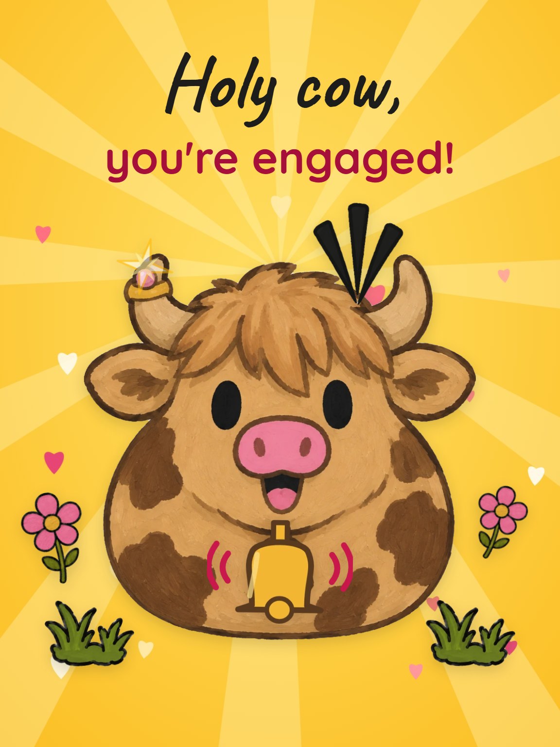 Holy Cow Engagement Card