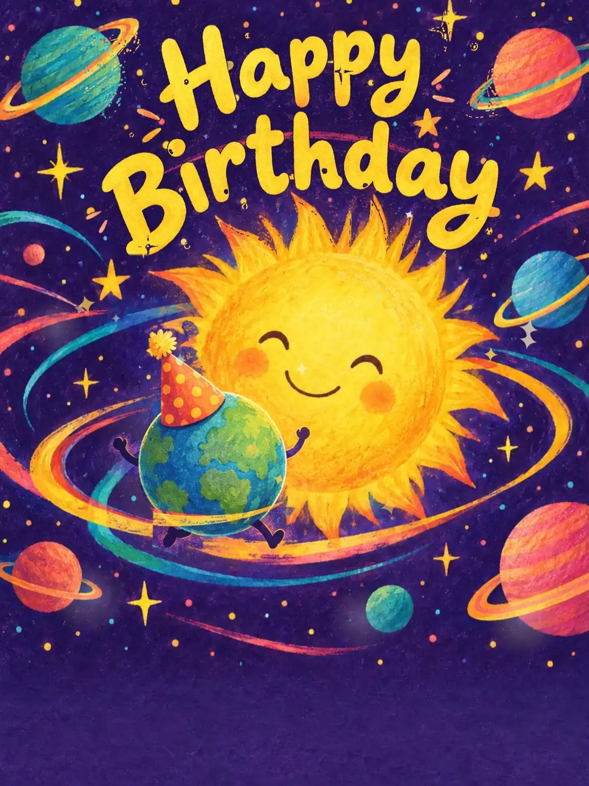 Little Planet Birthday Card
