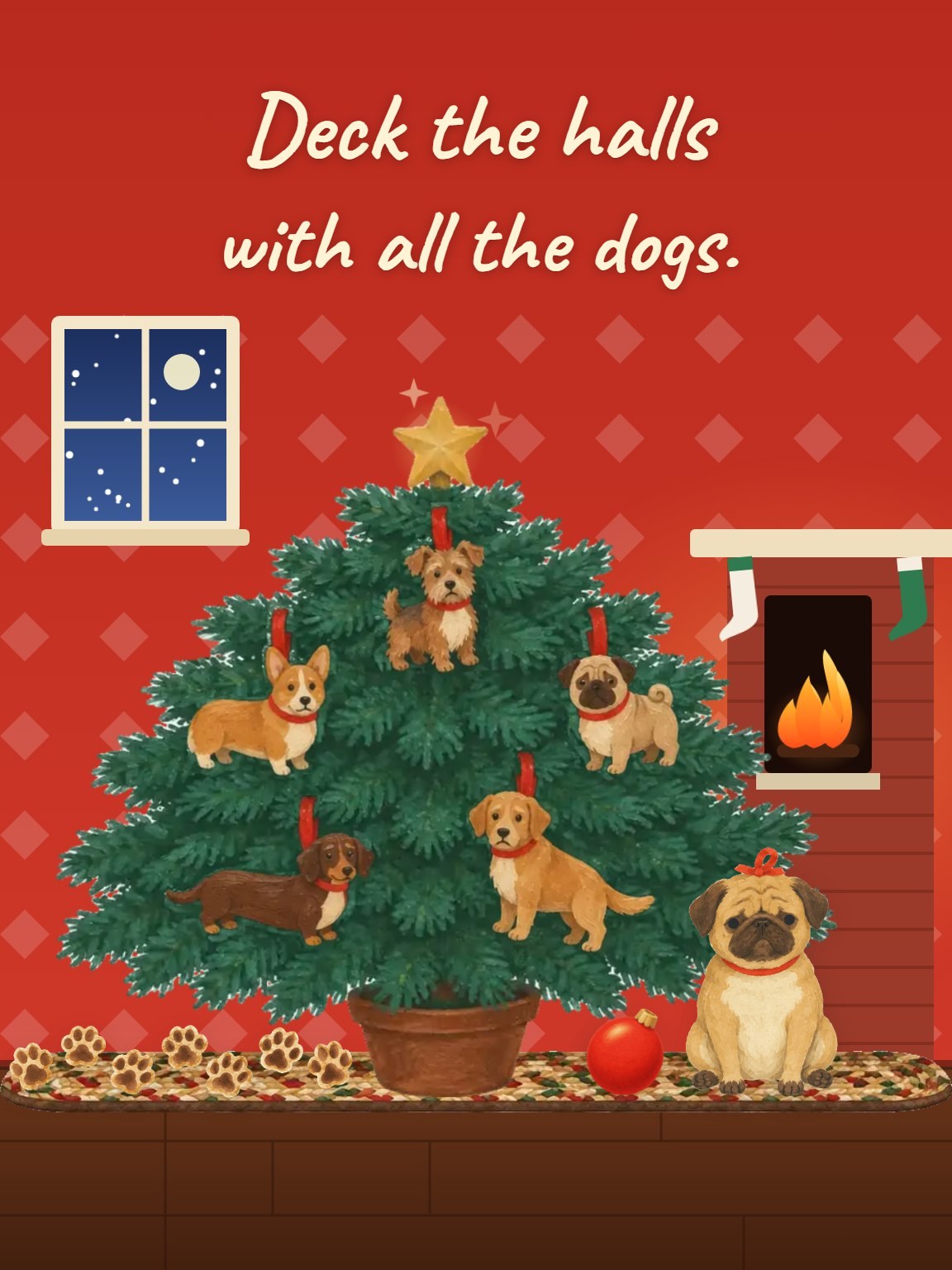 Deck the Halls Funny Christmas Card