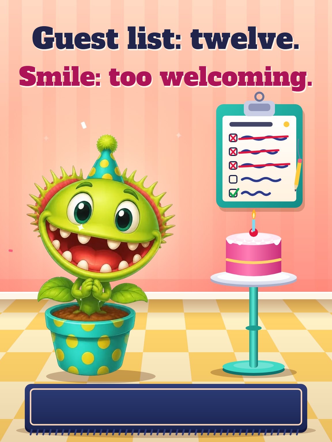 Guest List Glitch Funny Birthday Card