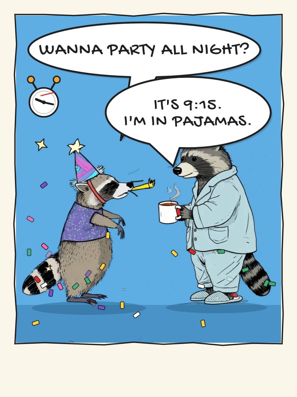 Party Until 9:30 Funny Birthday Card