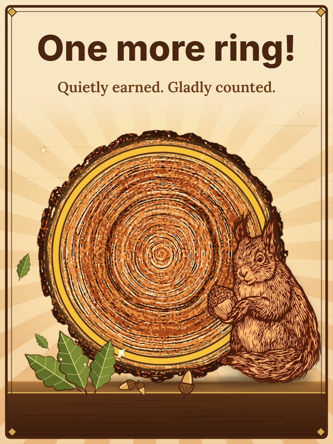 Annual Rings Work Anniversary Card