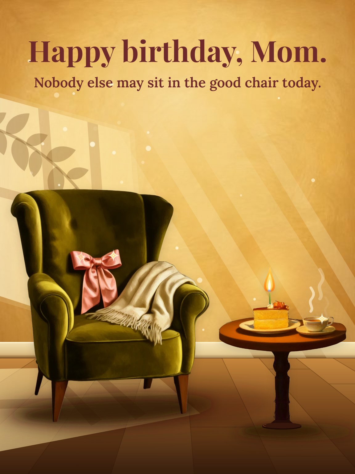 Her Chair by the Window Mom Birthday Card