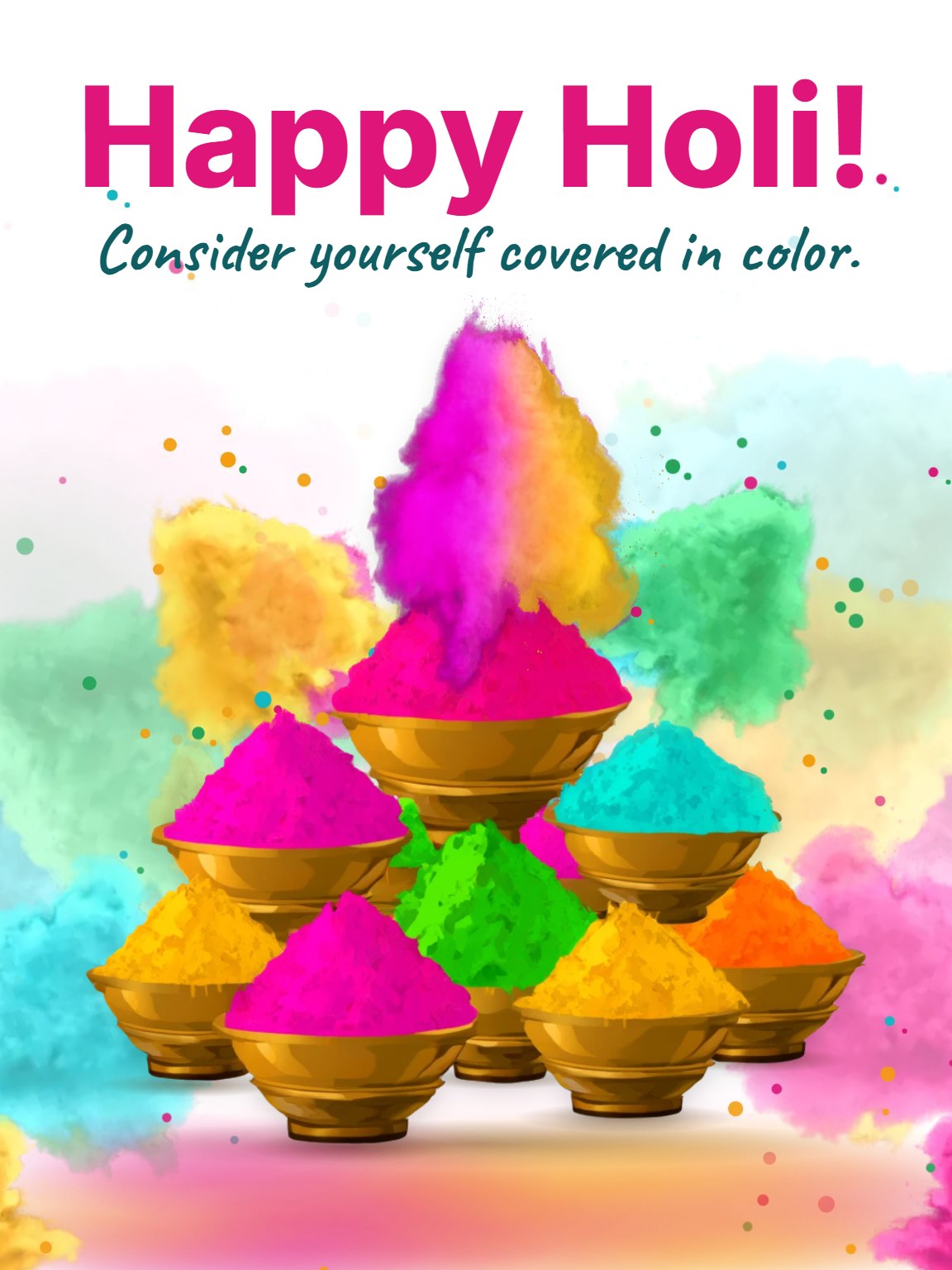 Gulal Powder Burst Holi Card