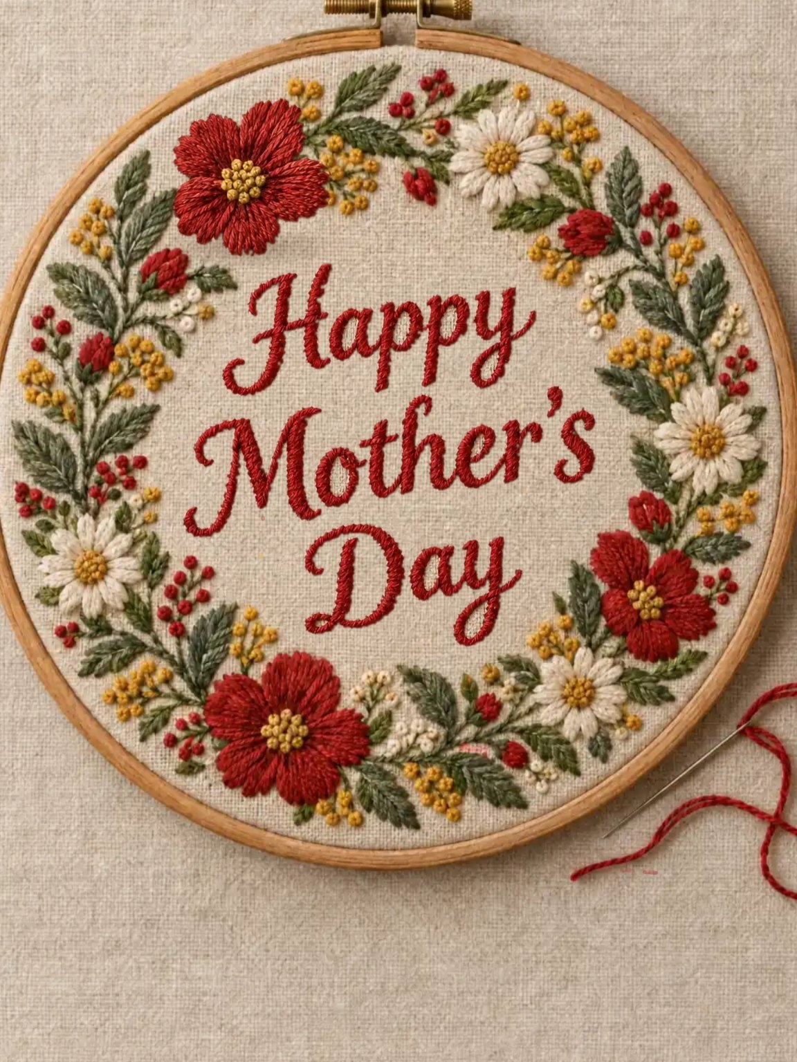 Embroidery Hoop Mother's Day Card