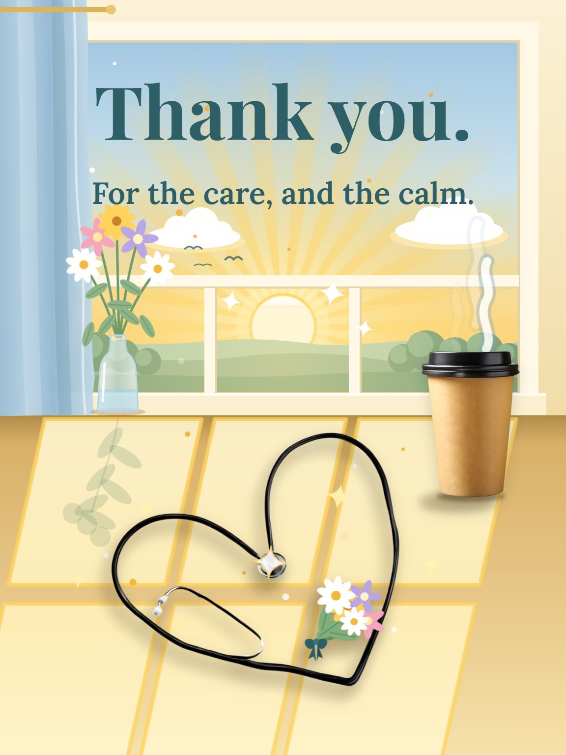 Light Through the Ward Healthcare Worker Thank You Card