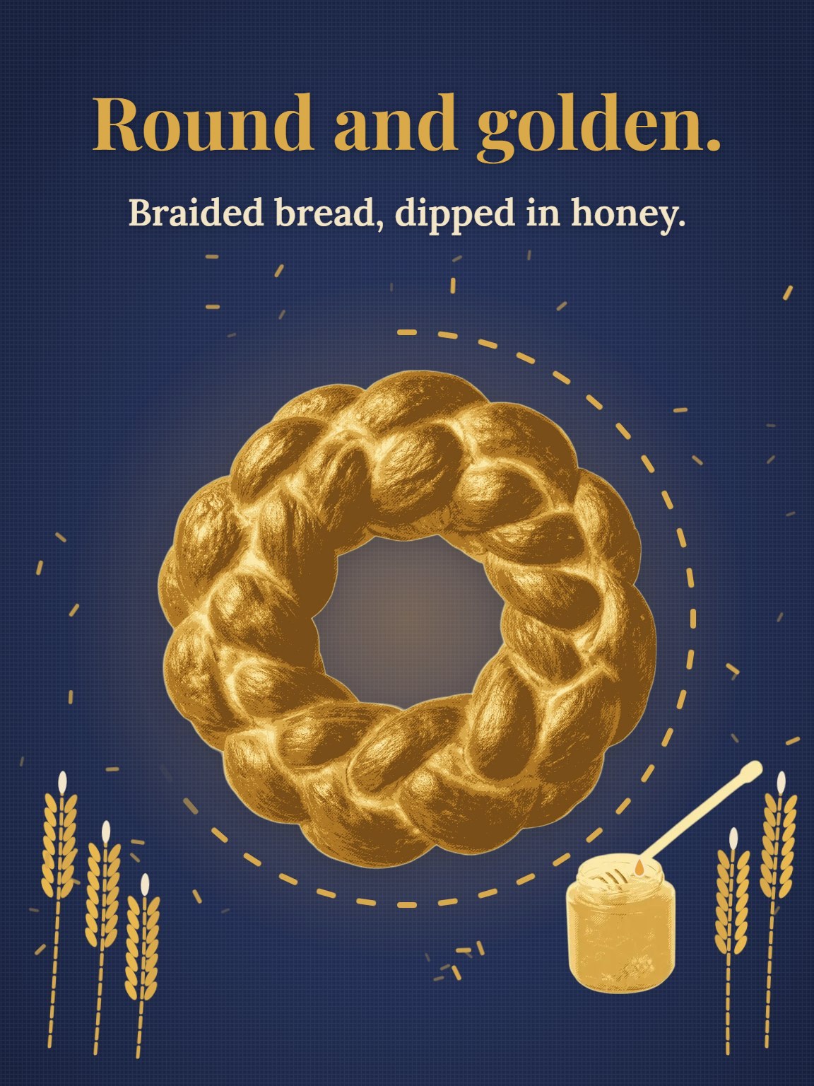 Round Challah Year Rosh Hashanah Card