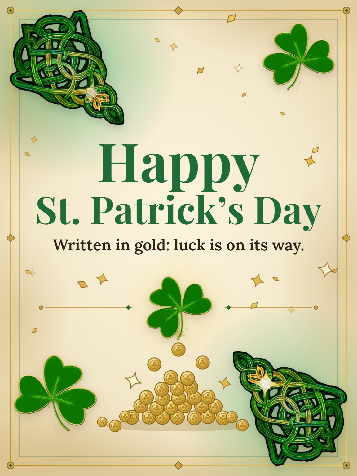Celtic Knot on Vellum St. Patrick's Day Card