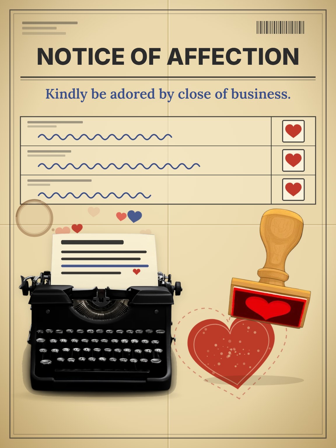 Notice of Affection Funny Valentine's Day Card
