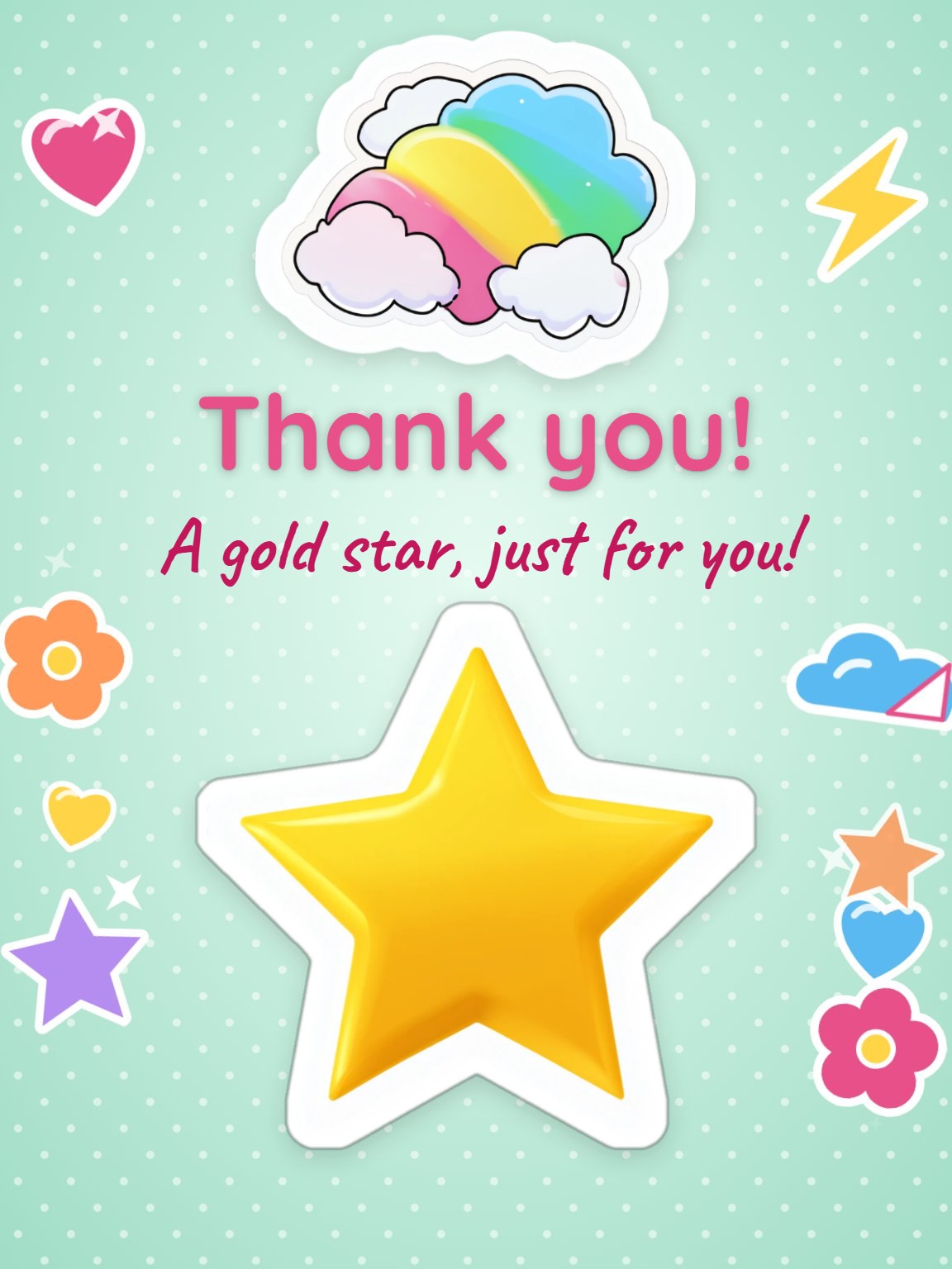 Sticker Sheet Kids Thank You Card
