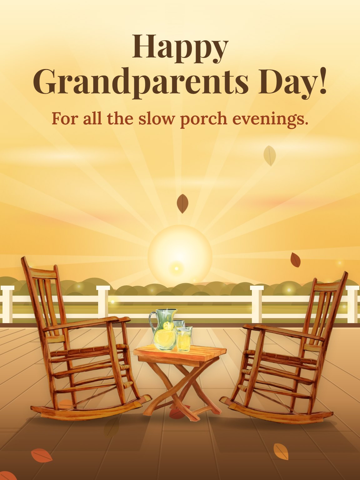 Two Rocking Chairs Grandparents Day Card