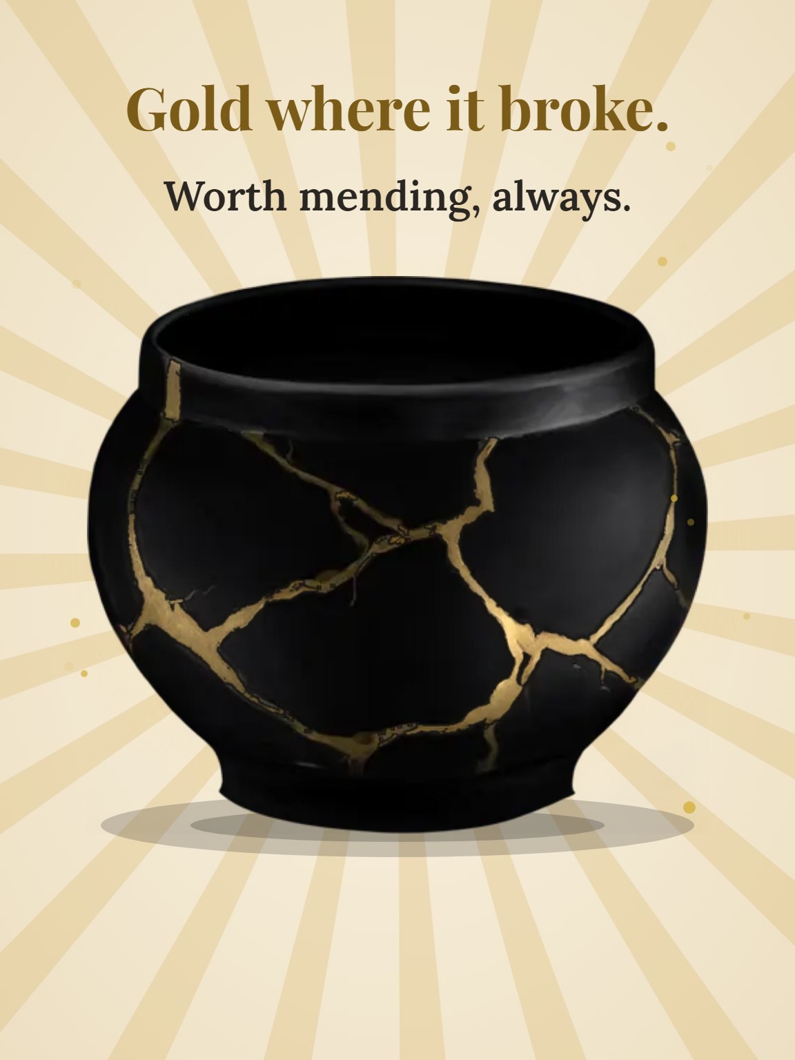 Mended With Gold Apology Card