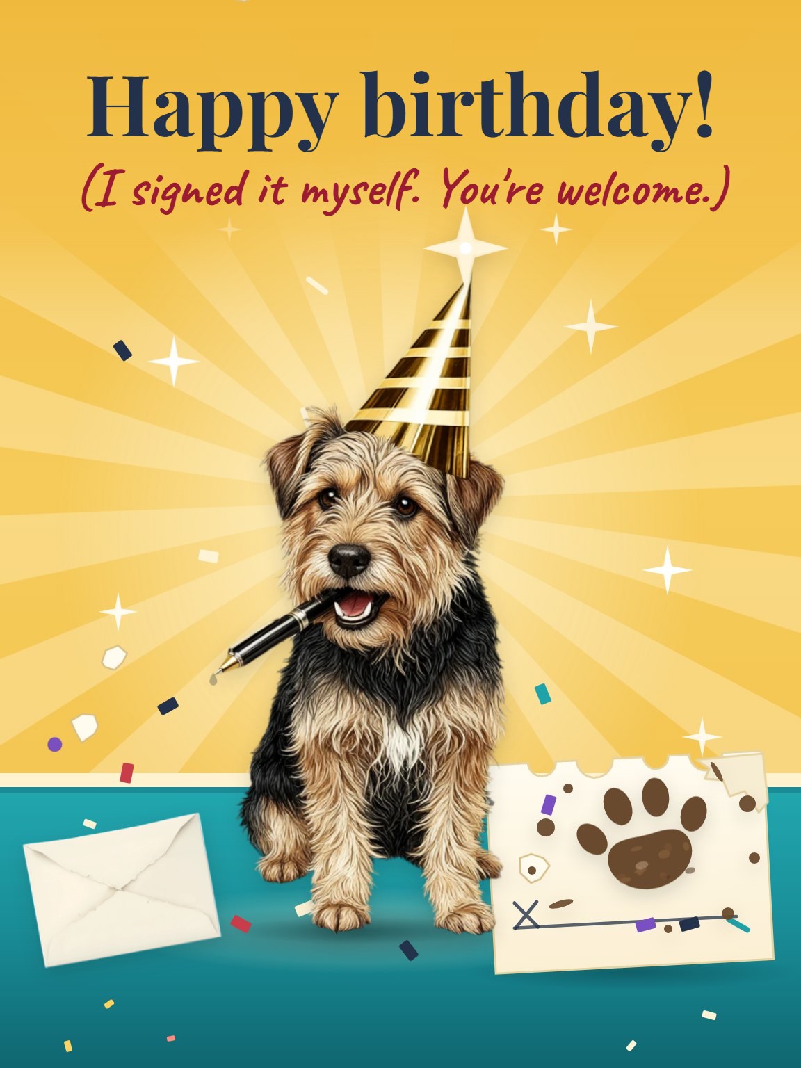 The Dog Signed This Birthday Card