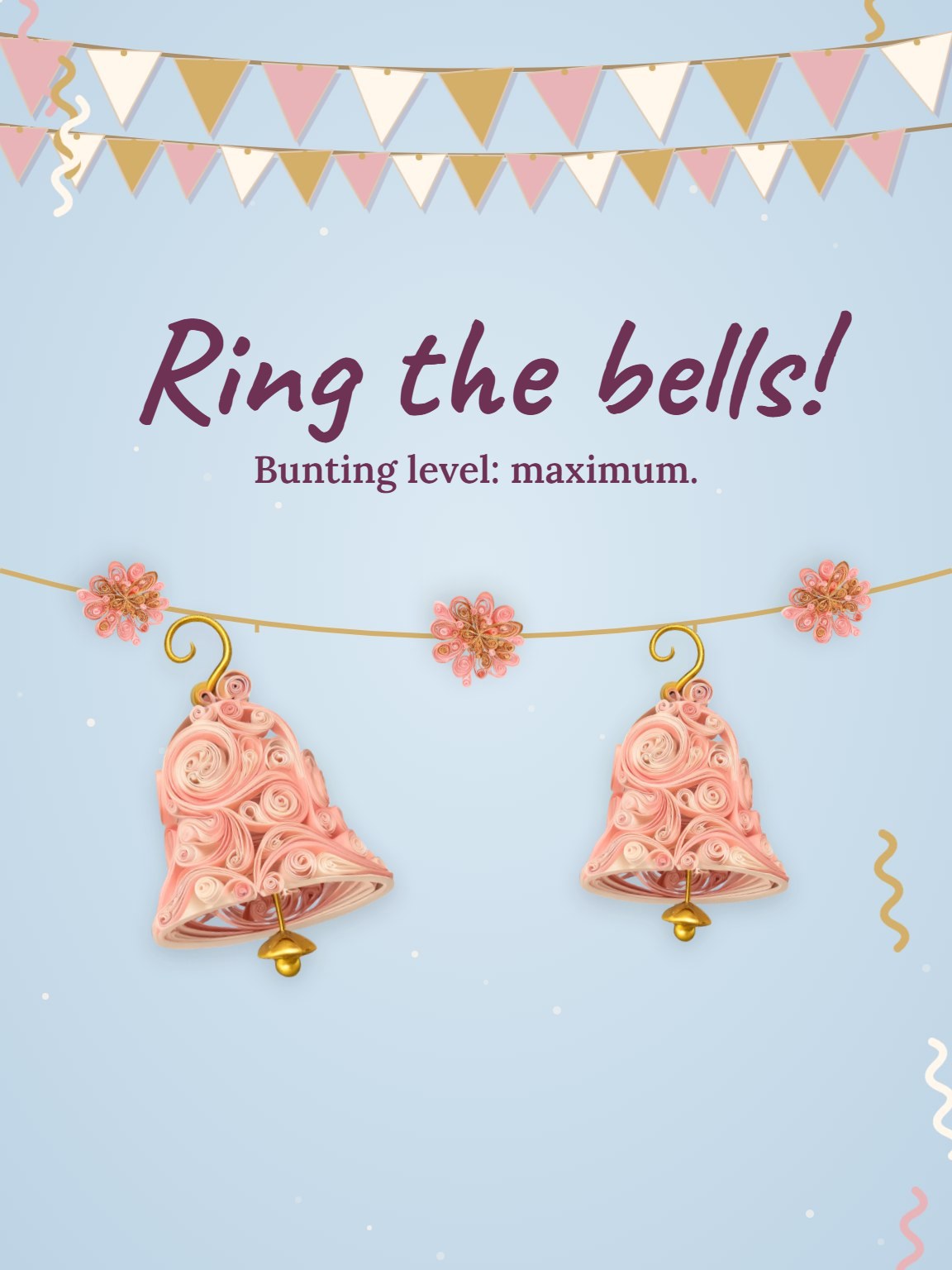 Paper Bells and Bunting Bridal Shower Card