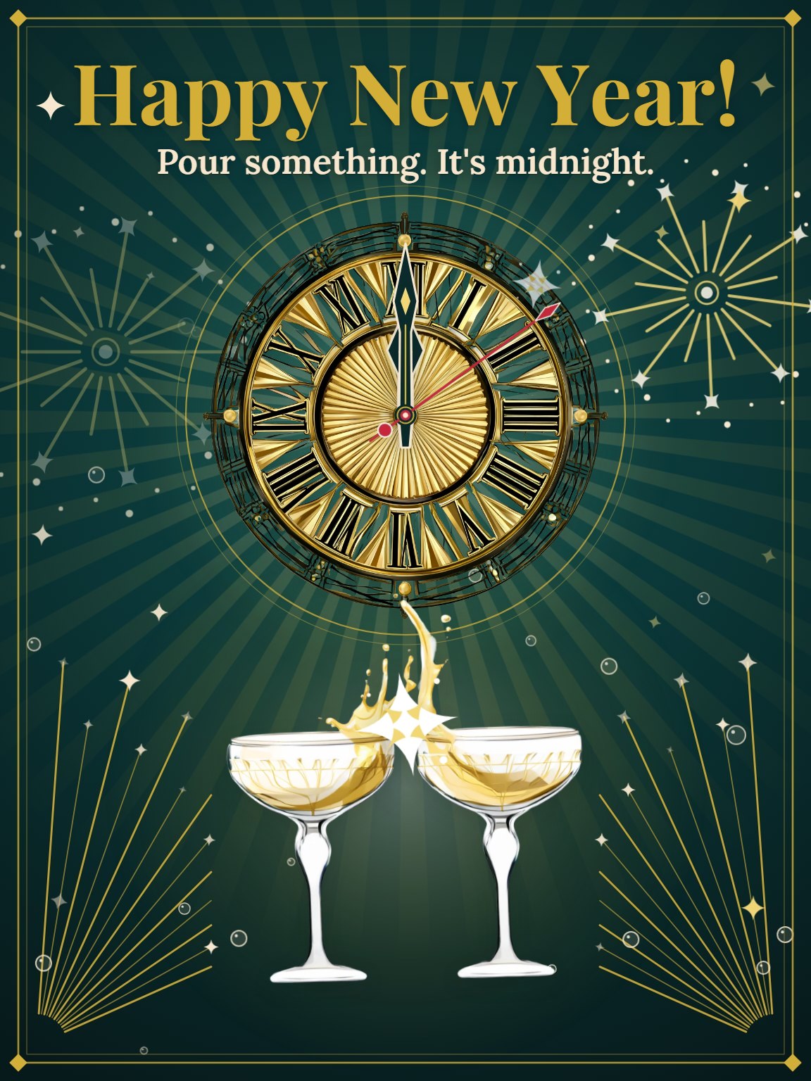 Midnight Countdown New Year Card