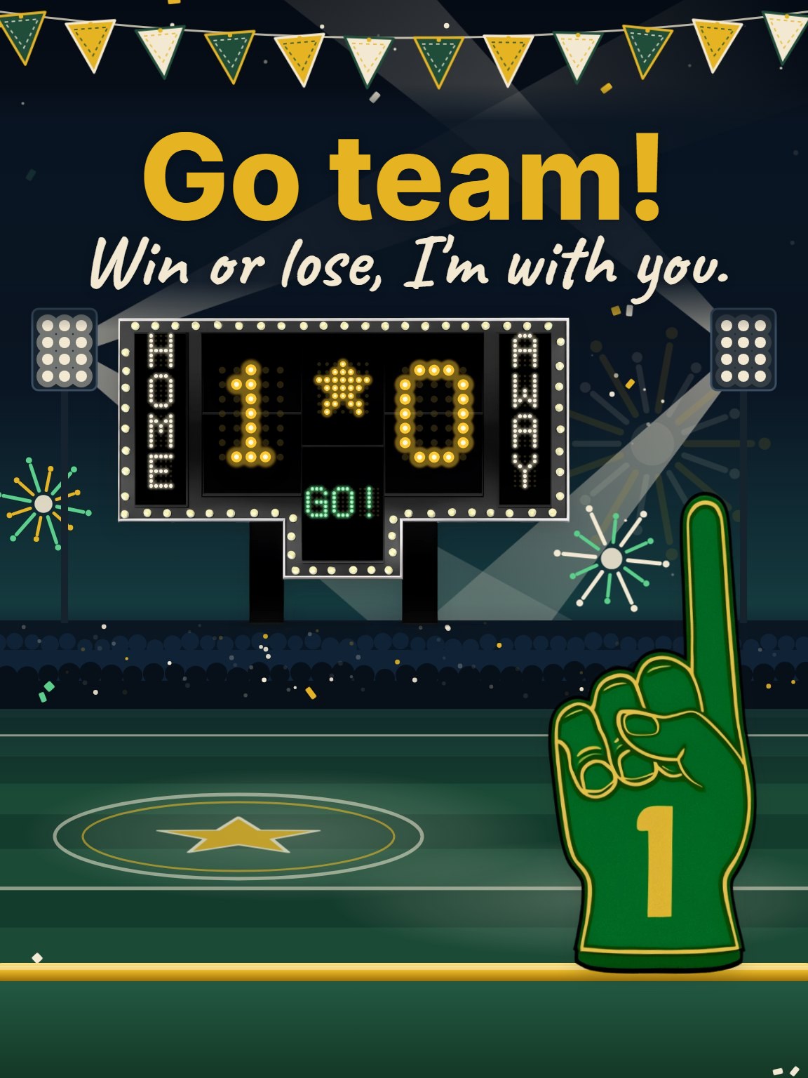 Pennant Wall Sports Fan Card