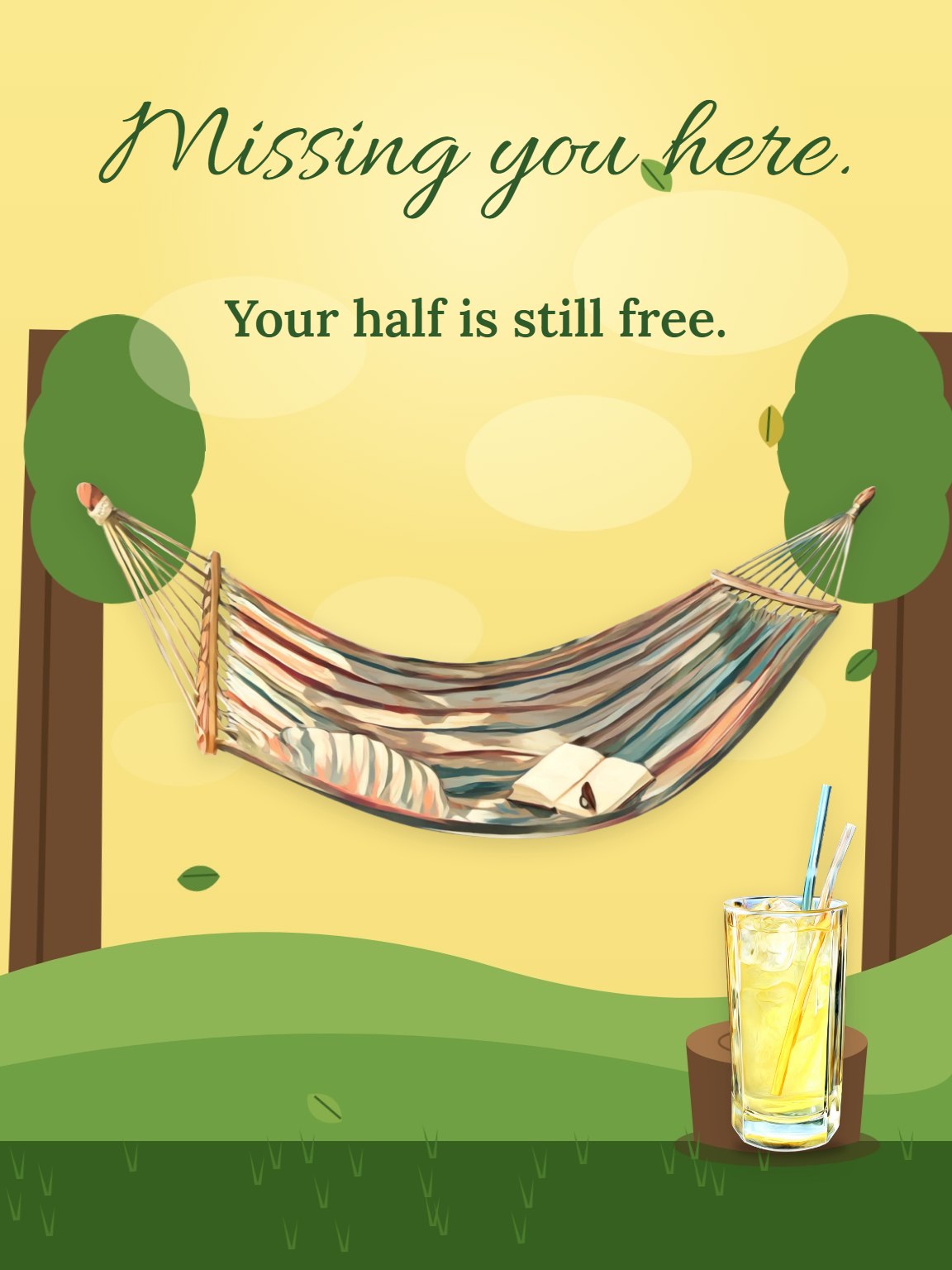 The Hammock Is Waiting Miss You Card