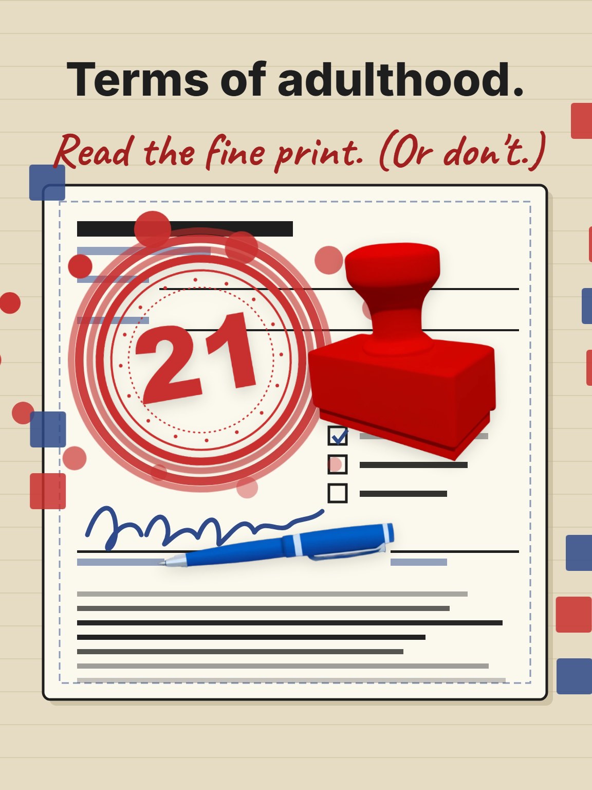Terms of Adulthood 21st Birthday Card