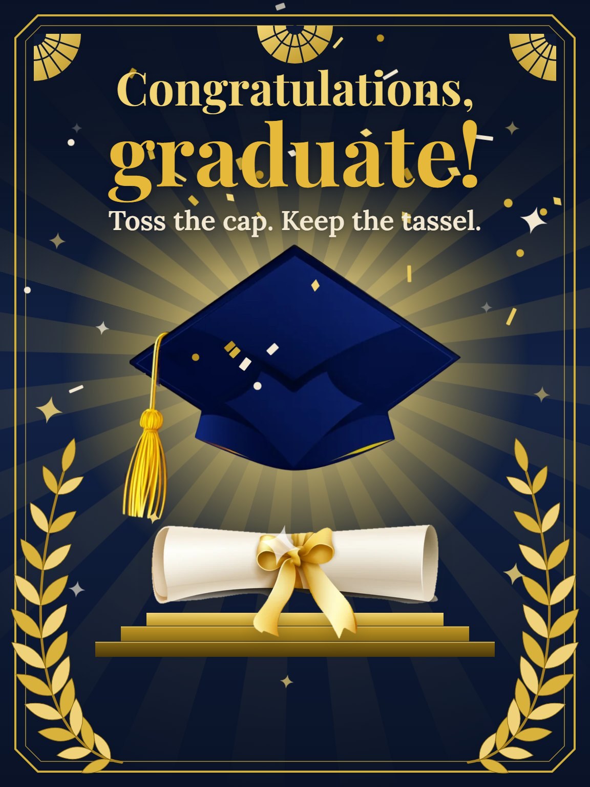 Laurel & Tassel Graduation Card