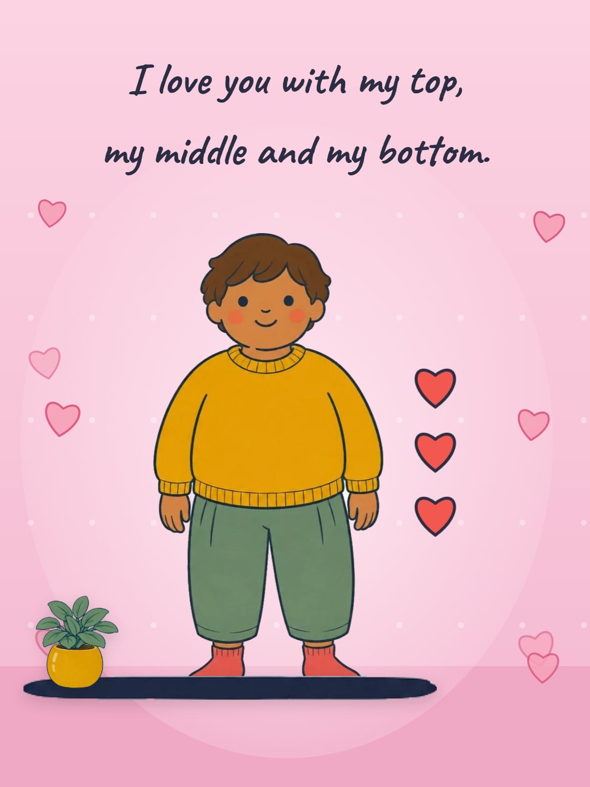 Top Middle Bottom Valentine's Day Card