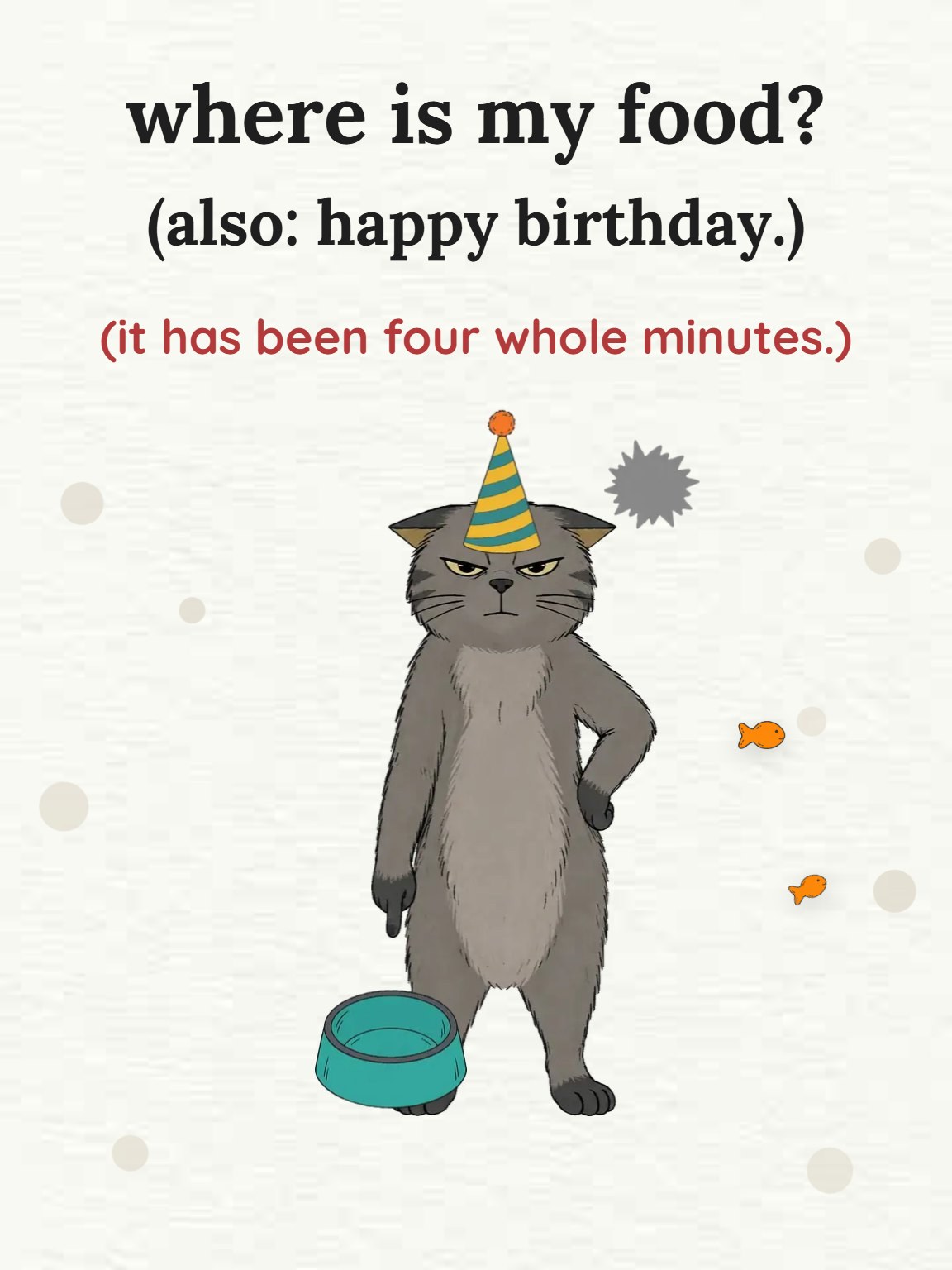 Where Is My Food Funny Birthday Card