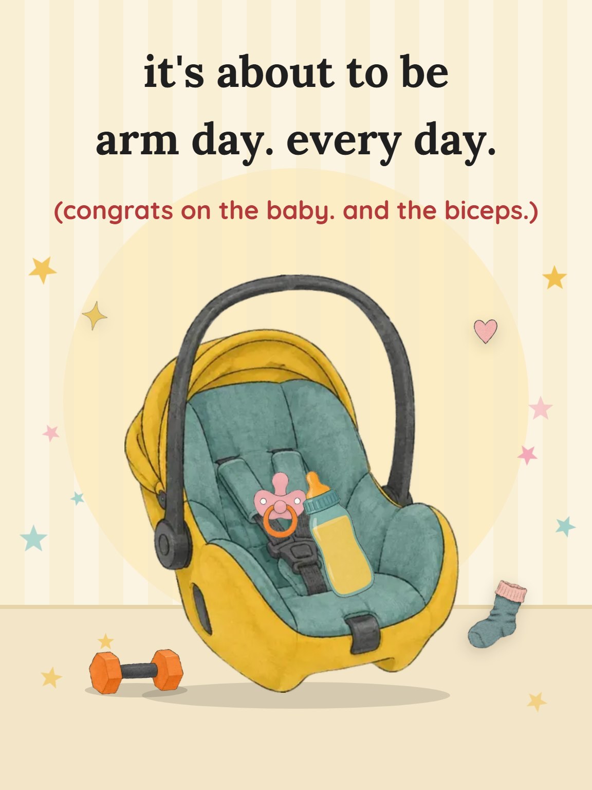 Arm Day, Every Day New Baby Card