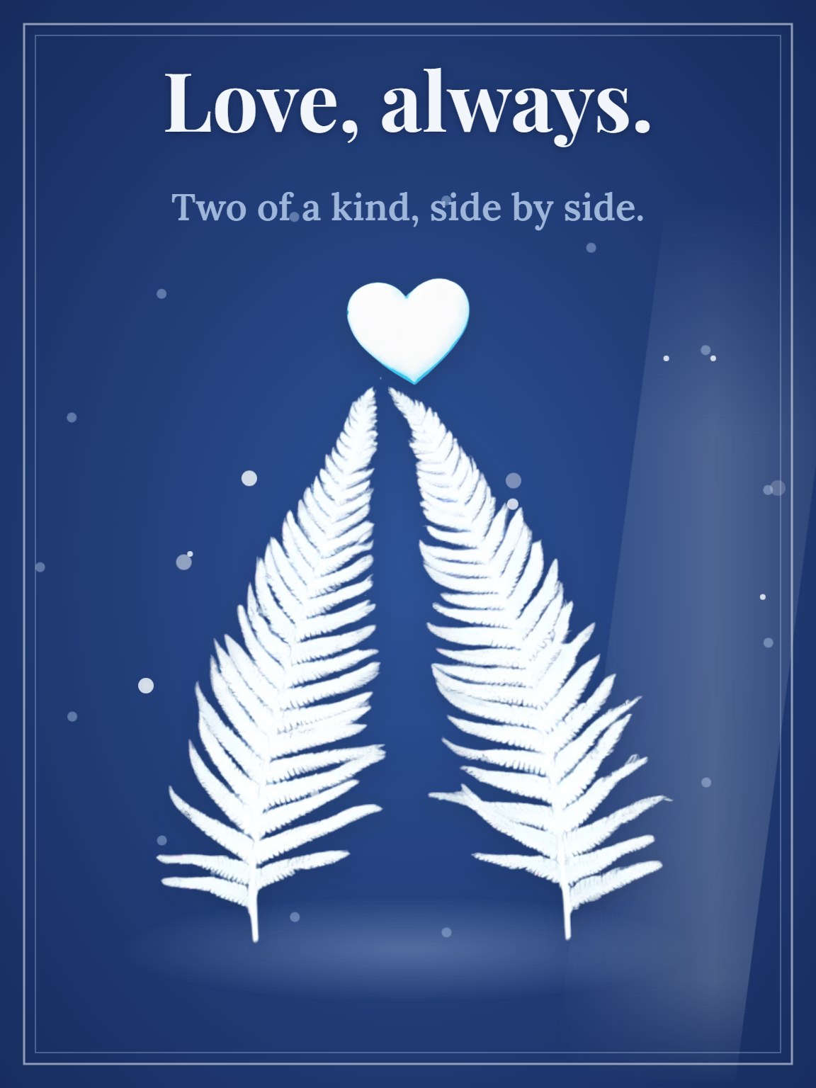 Cyanotype Ferns Love Card