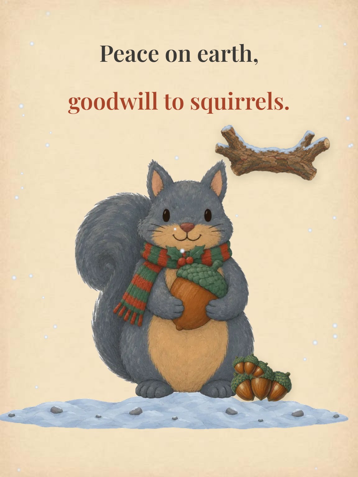Goodwill to Squirrels Christmas Card