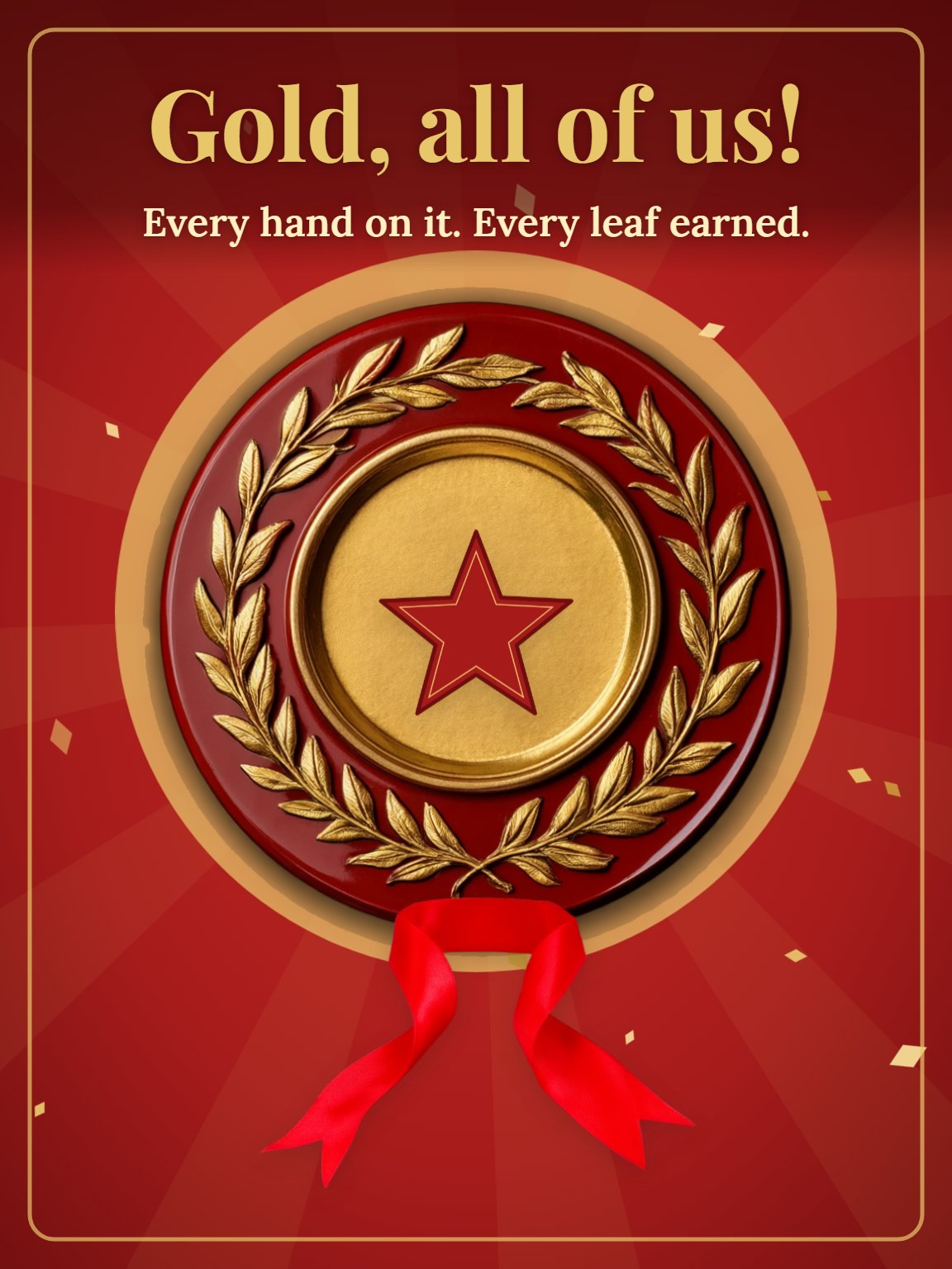 Gilded Laurel Team Congratulations Card