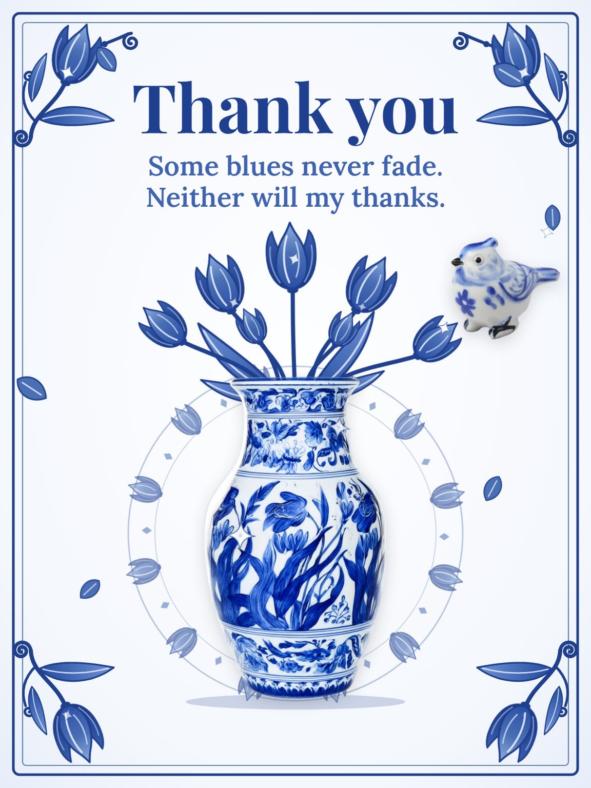 Delft Blue Thank You Card