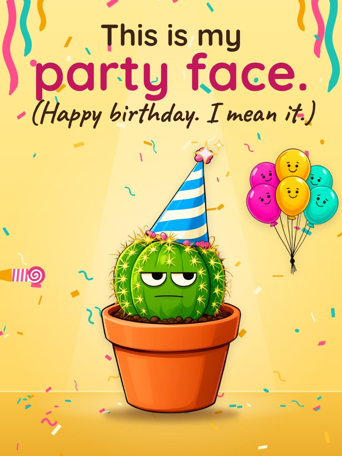 Unimpressed Cactus Funny Birthday Card