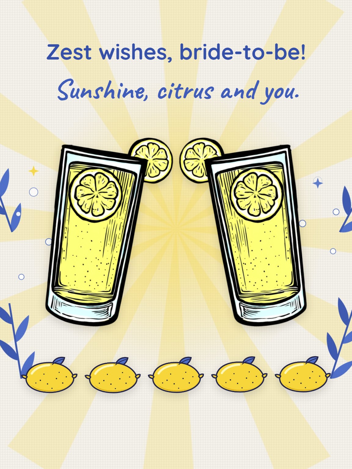 Lemon and Linen Bridal Shower Card