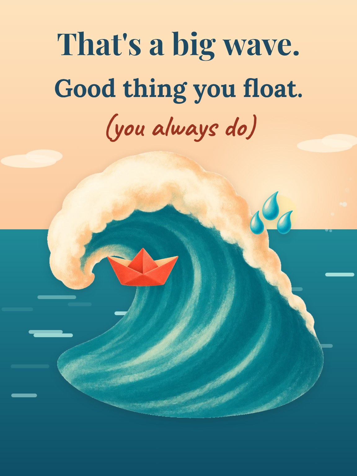 Small Boat, Big Wave Encouragement Card