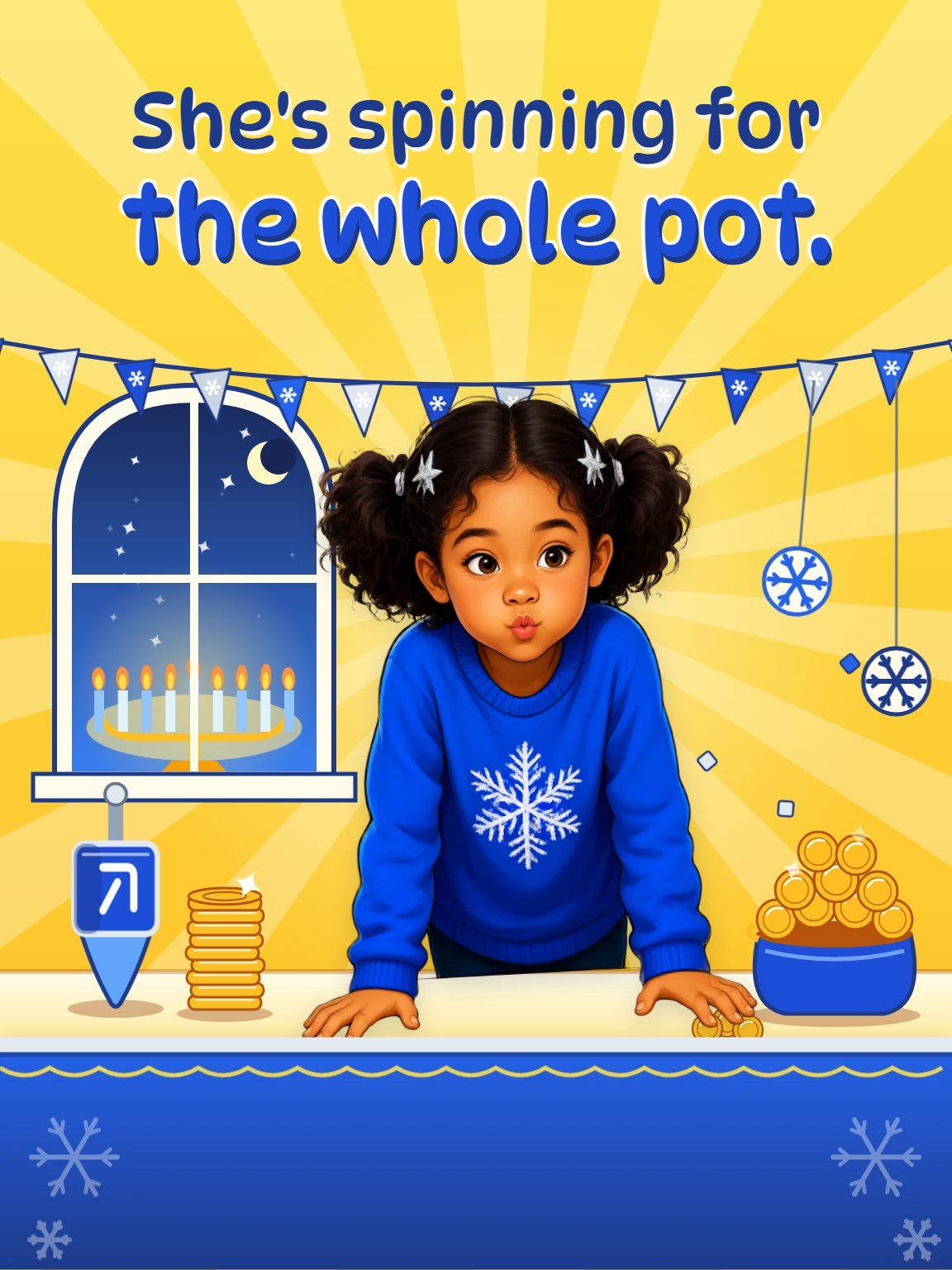 Gimel Streak Hanukkah Card