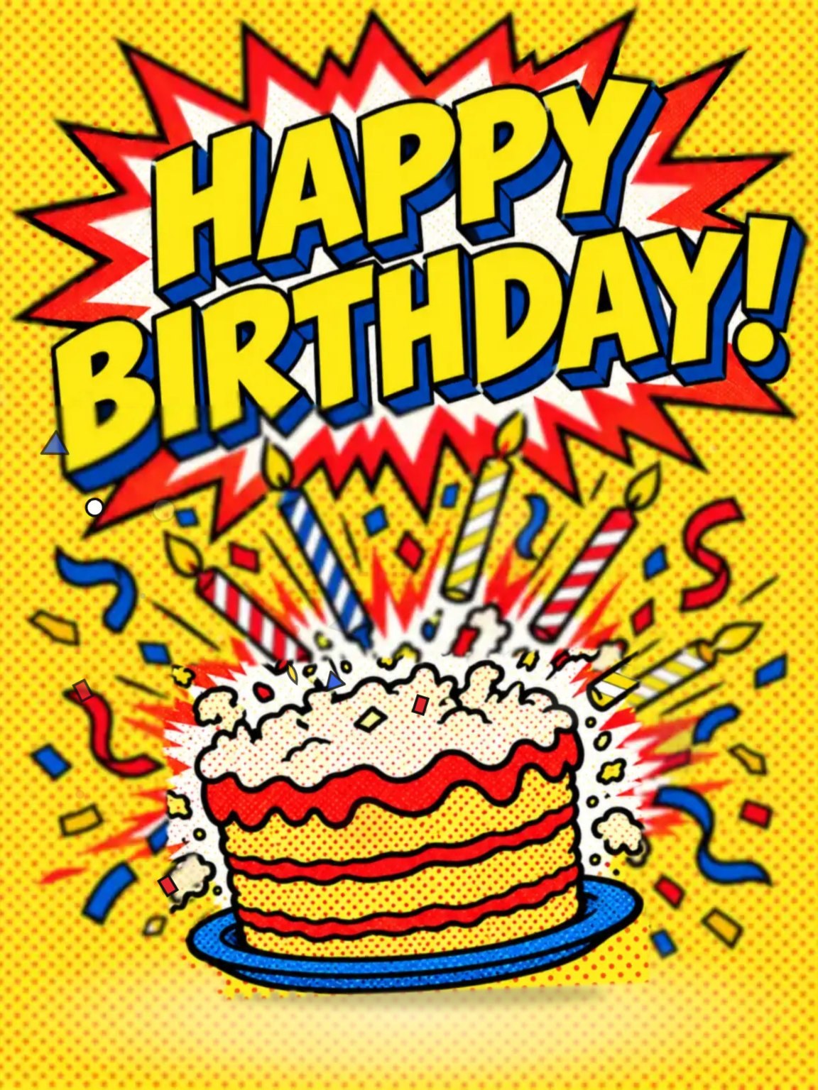 Pop Art Burst Birthday Card