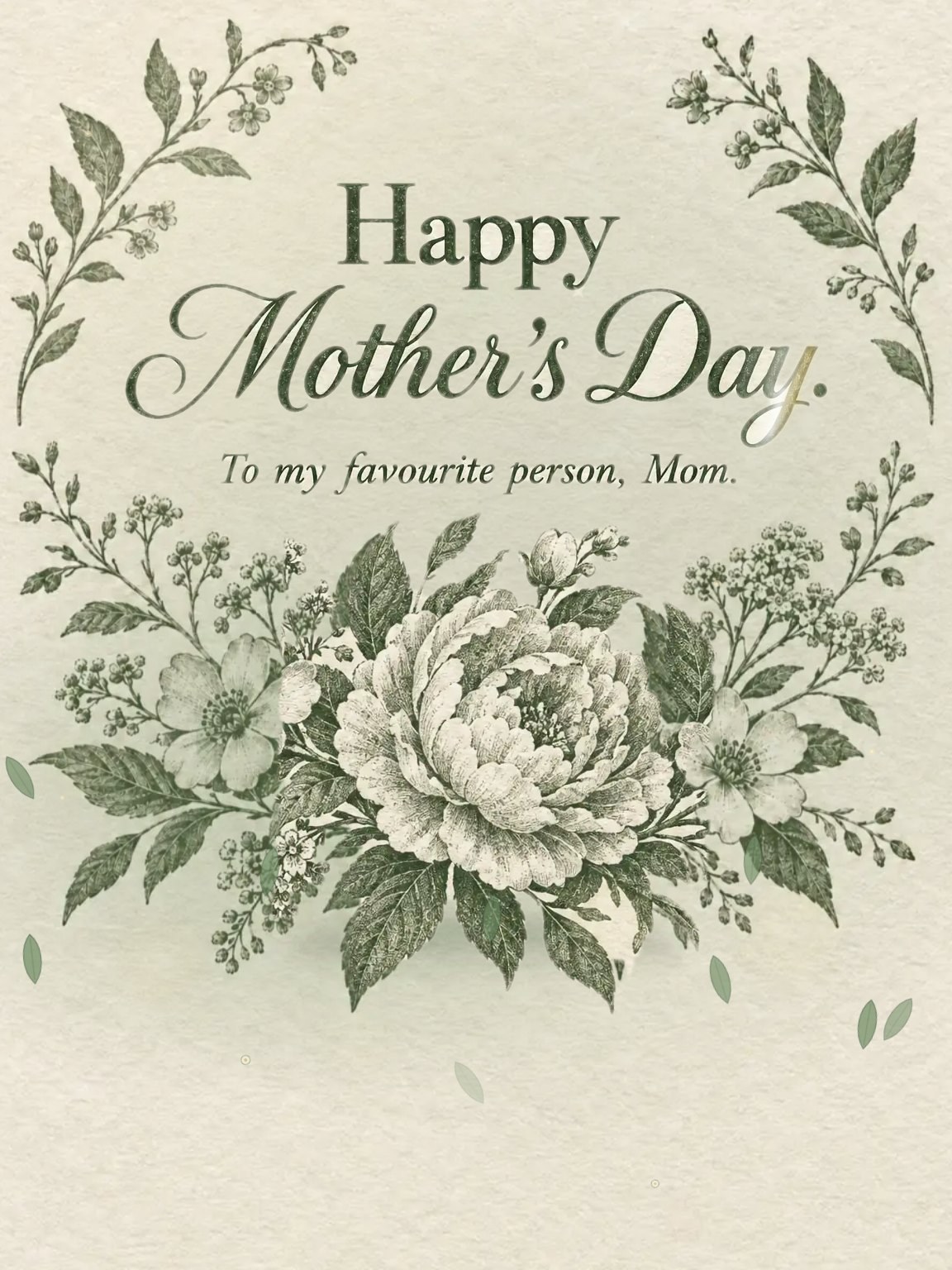 Letterpress Botanica Mother's Day Card