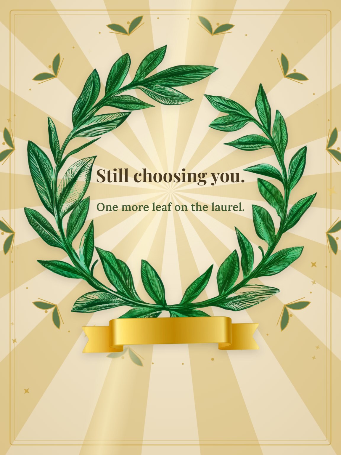 Engraved Laurel Years Anniversary Card