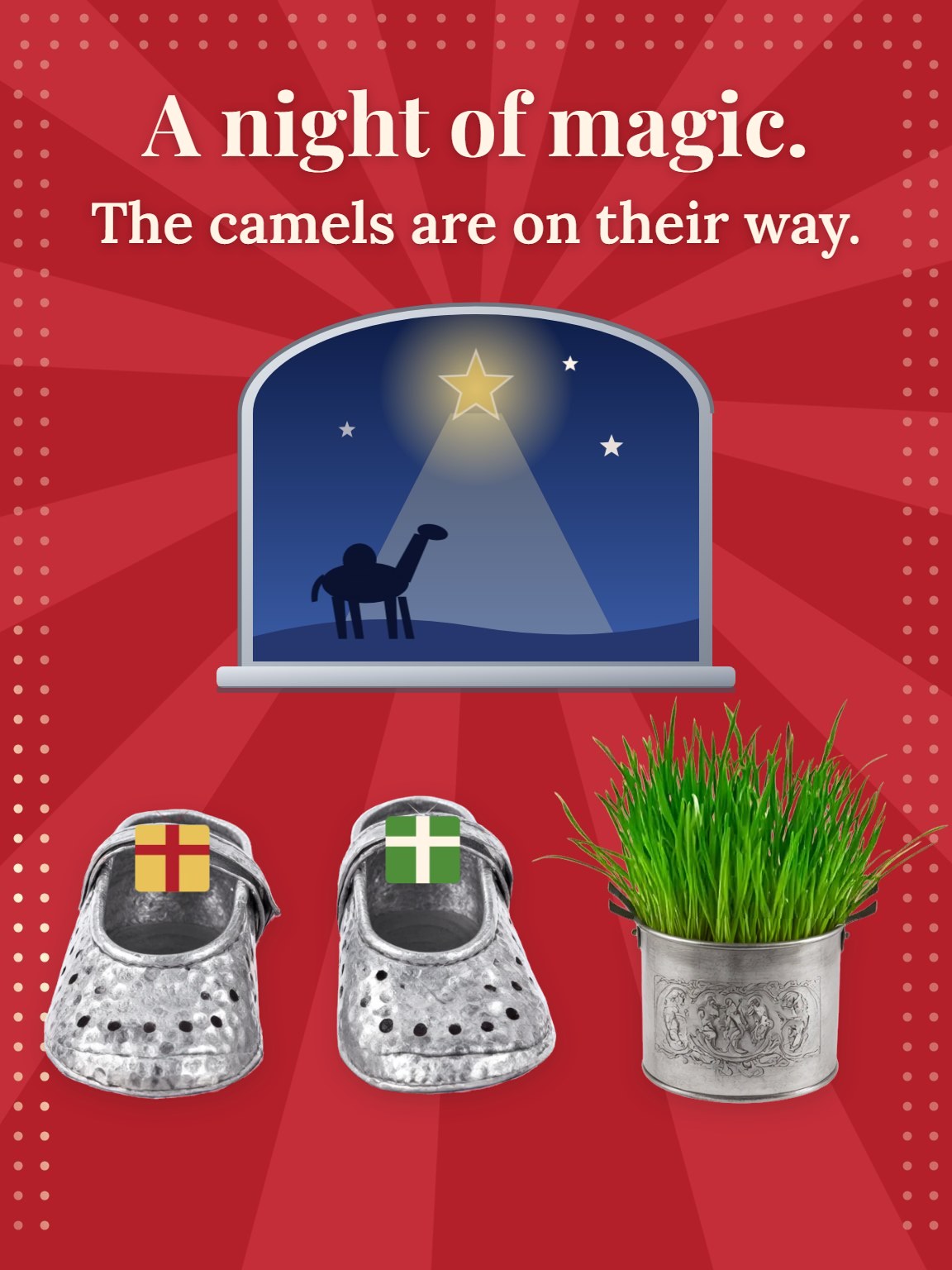 Punched Tin Shoes Día de Reyes Card