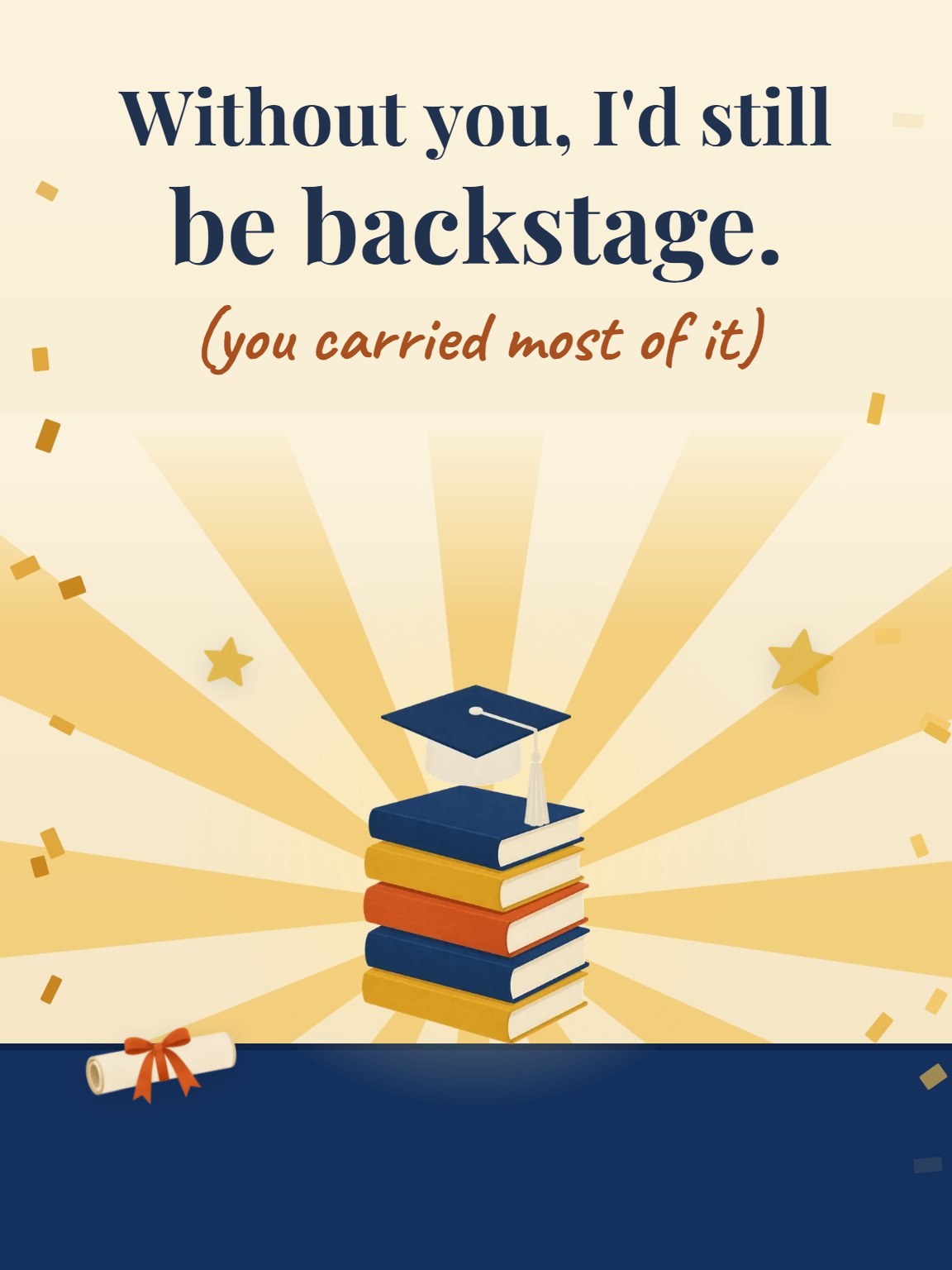 You Got Me Across That Stage Graduation Thank You Card