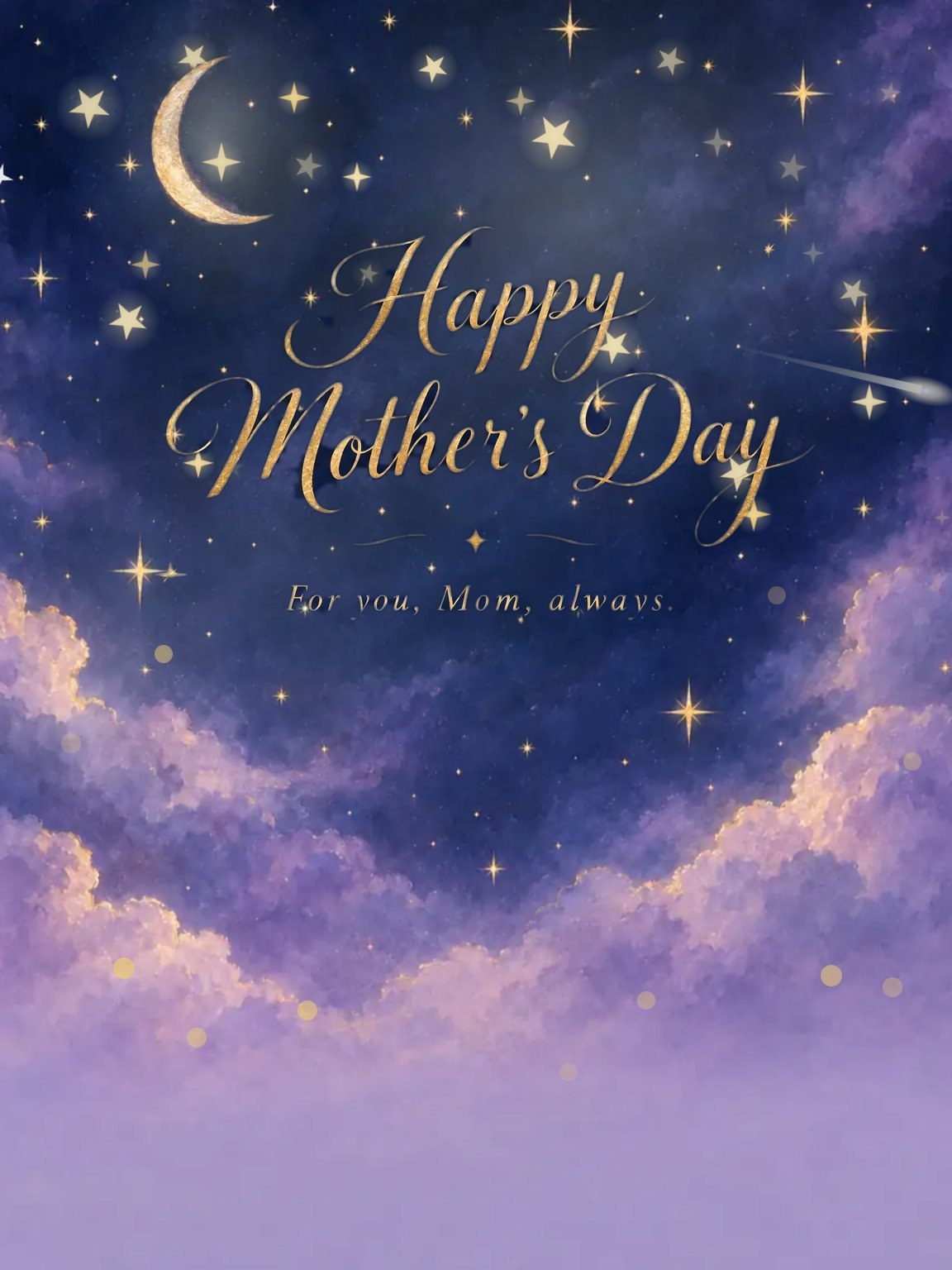 Moon and Stars Mother's Day Card