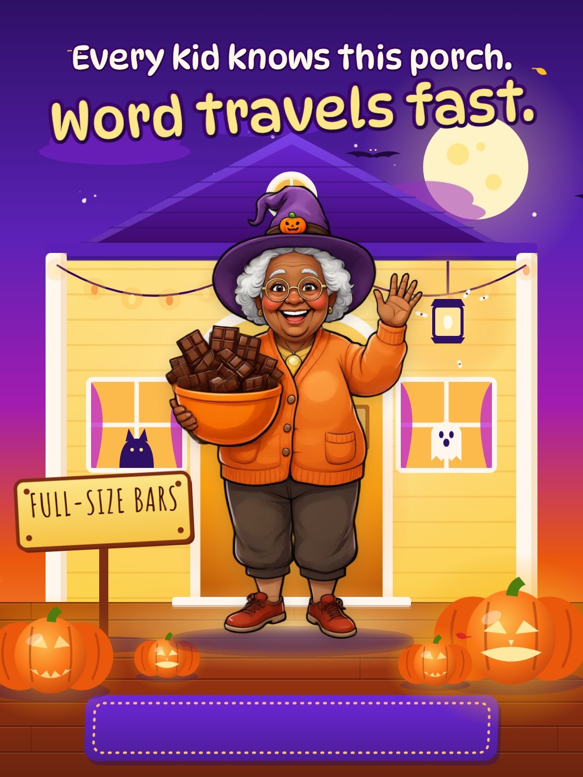 The Full-Size Candy House Halloween Card