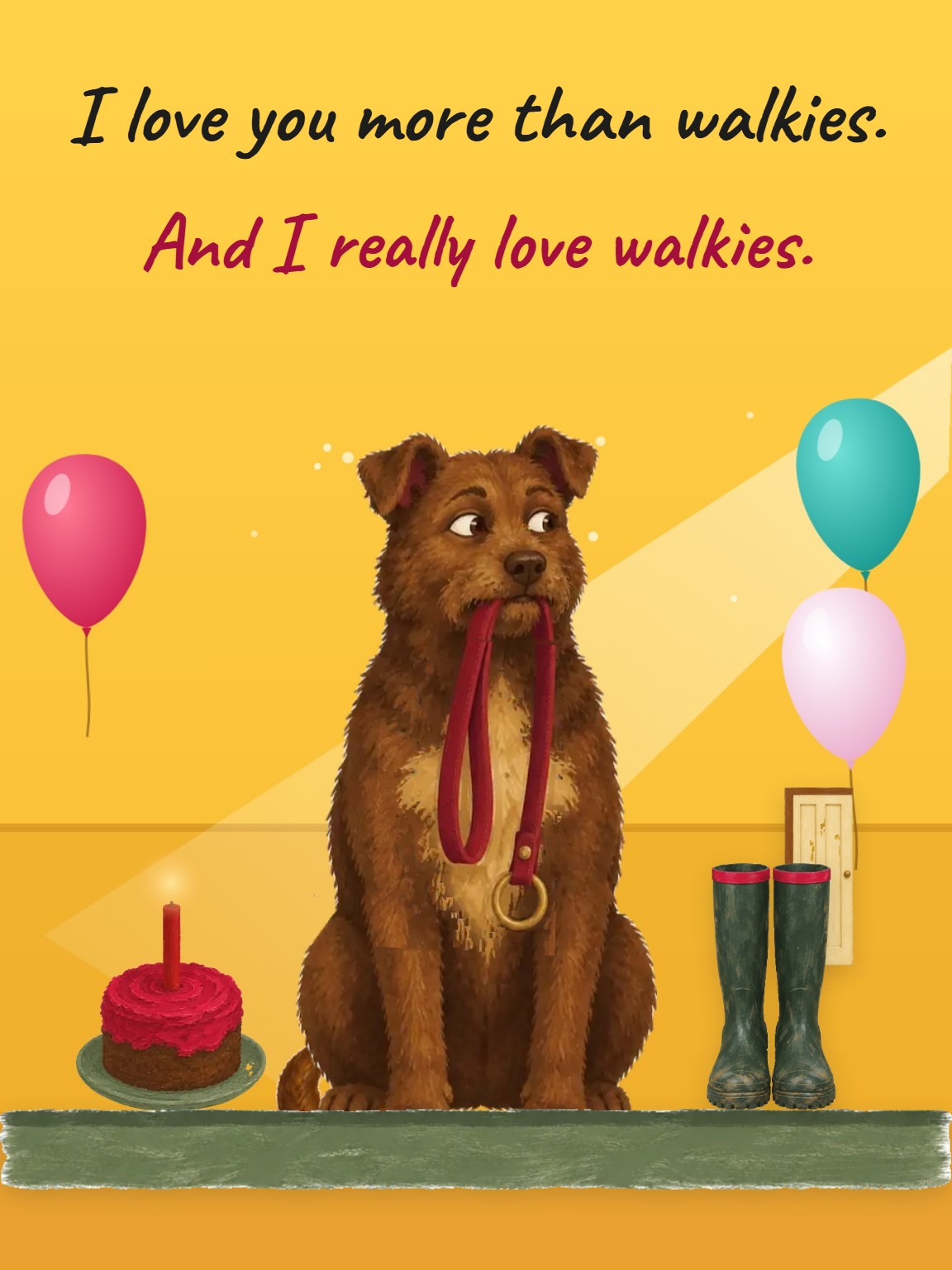 More Than Walkies Dog Birthday Card