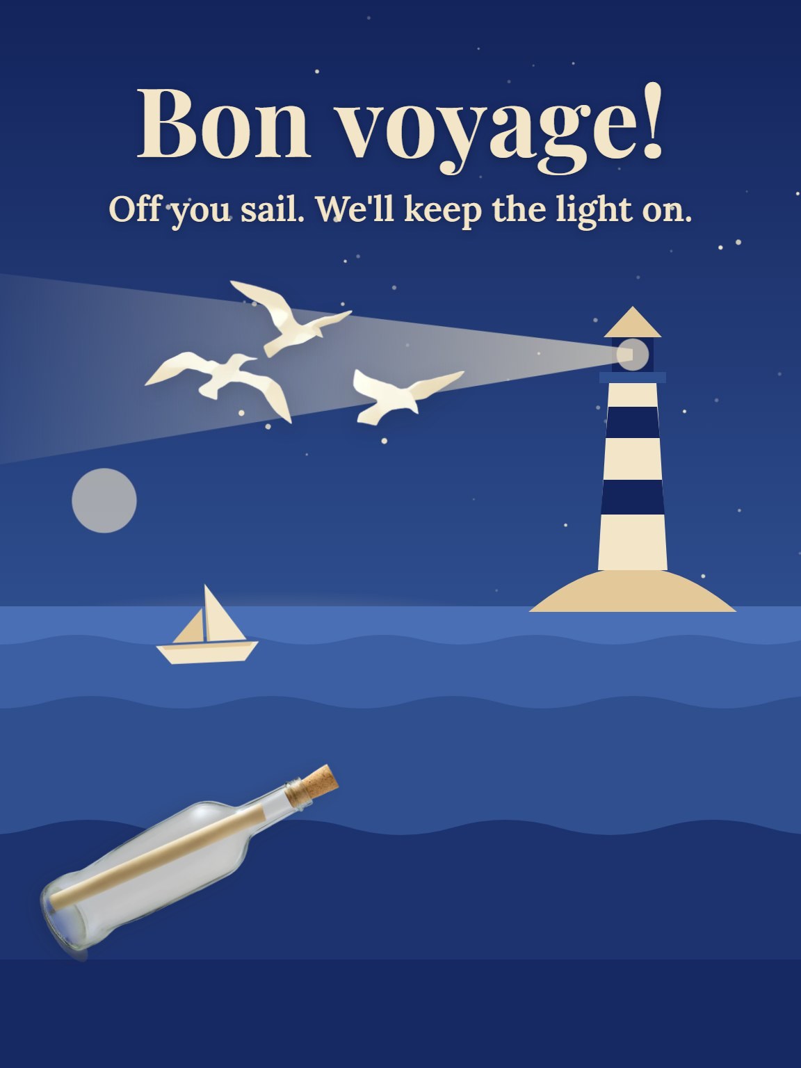 Paper Boat Send-Off Coworker Farewell Card