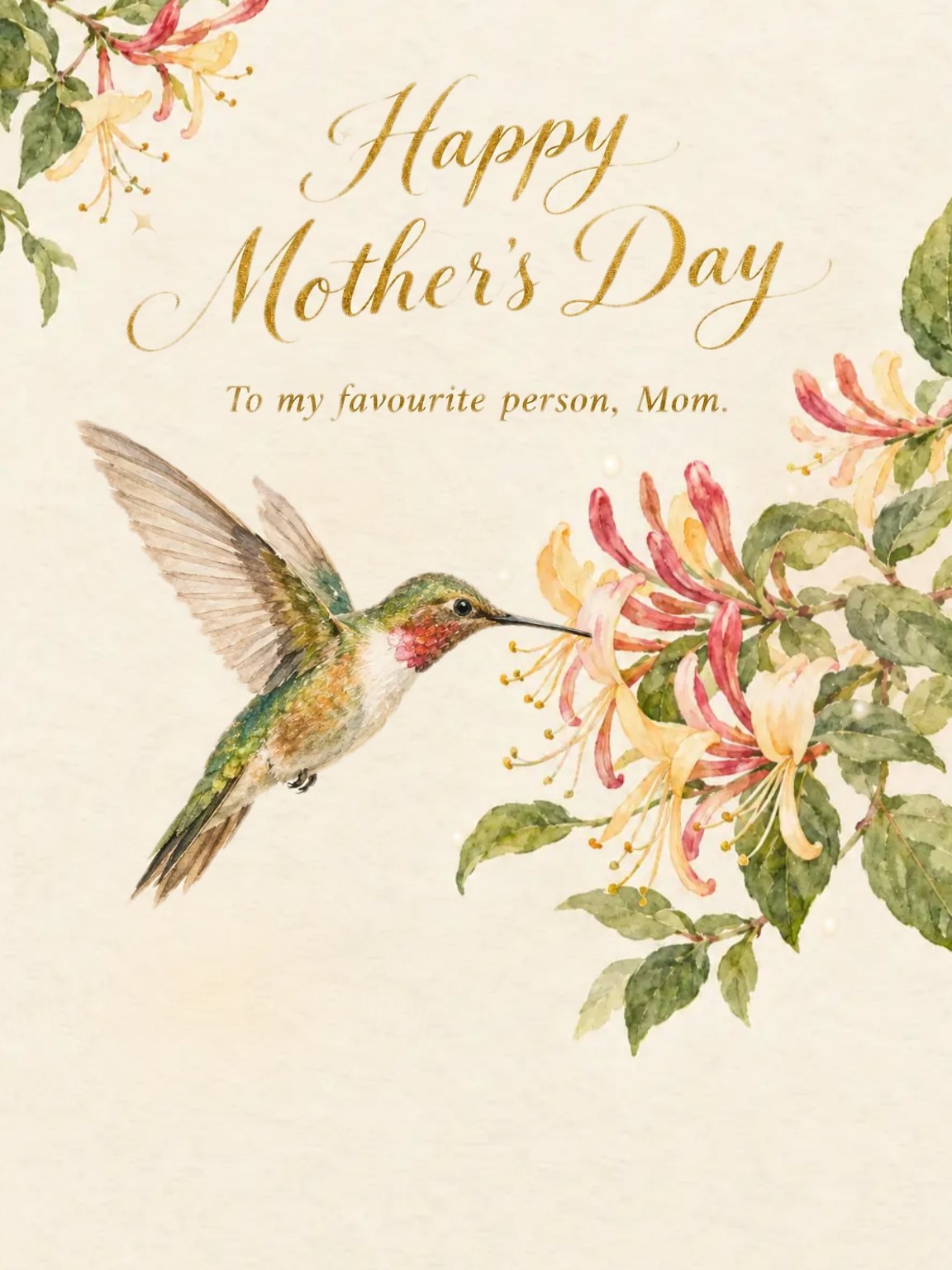 Hummingbird Garden Mother's Day Card