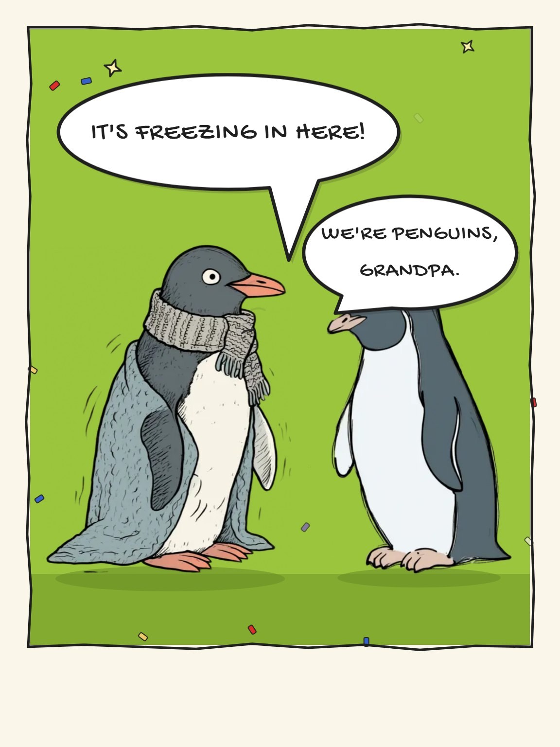 We're Penguins Birthday Card