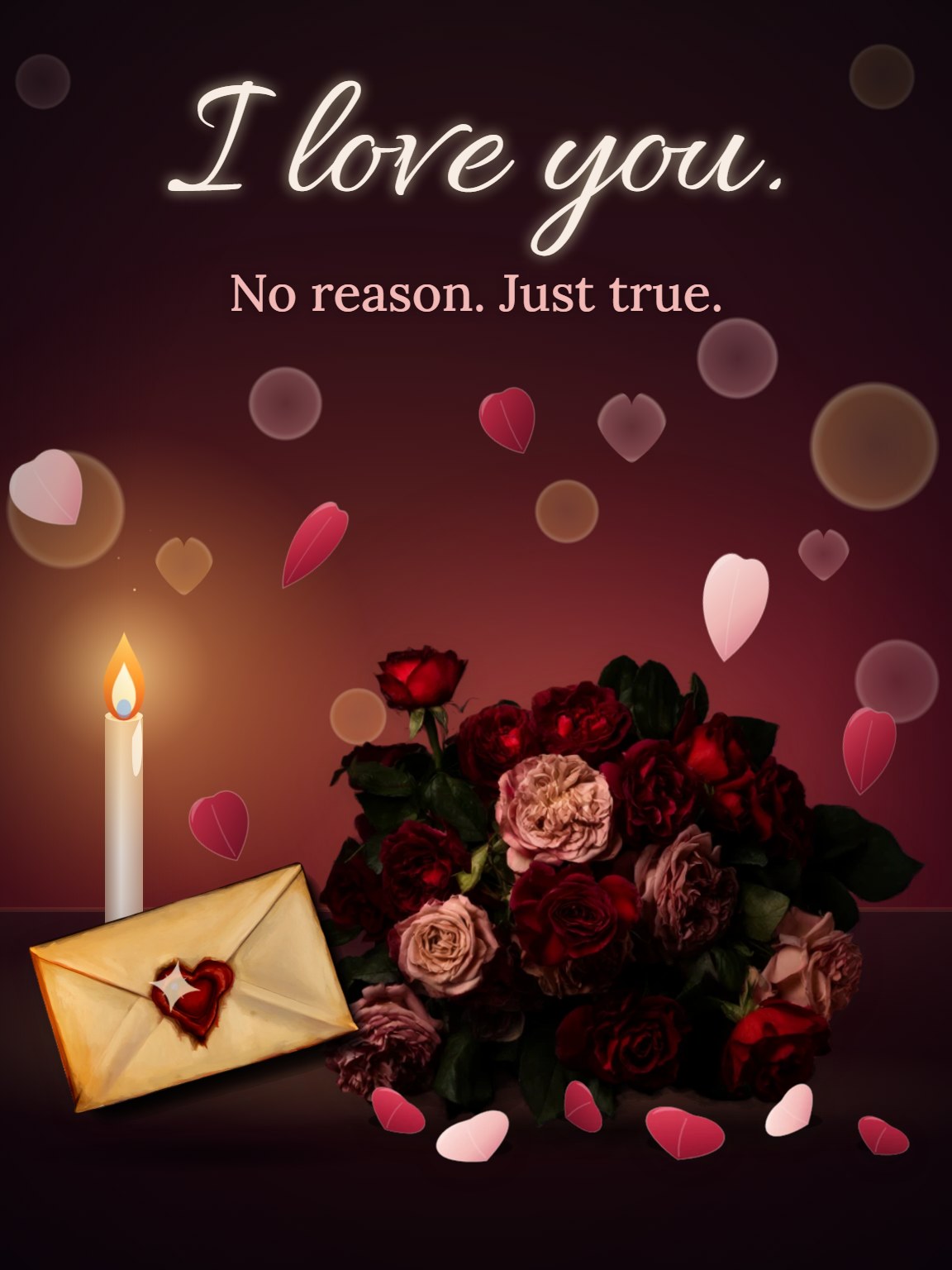 Garden Roses, With Love Card