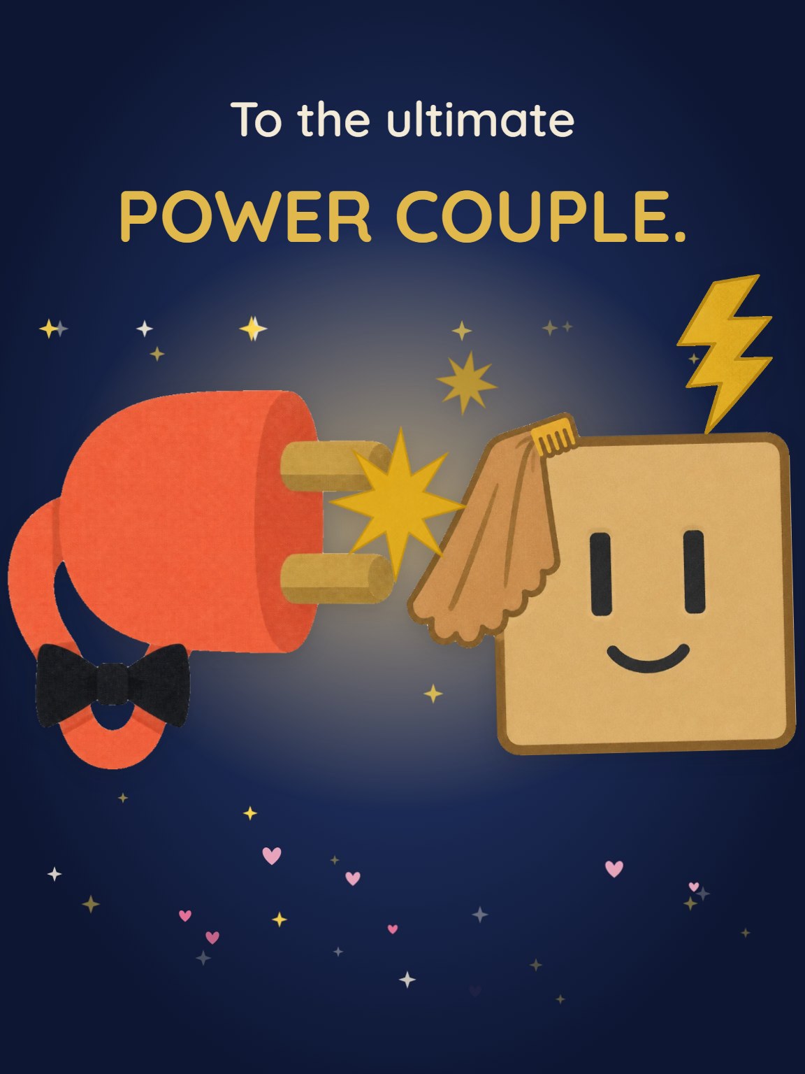 Power Couple Wedding Congratulations Card