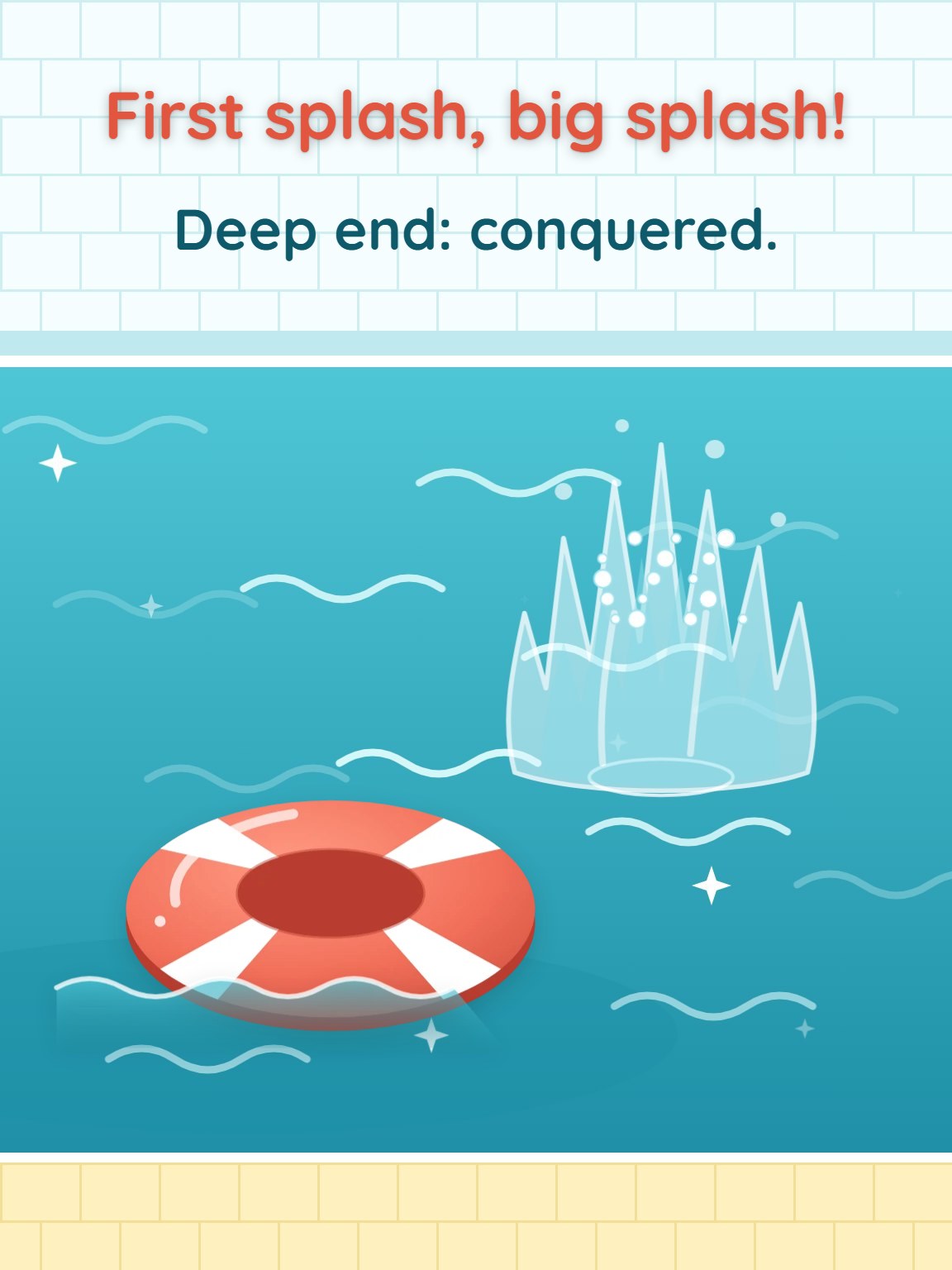 First Splash Swimming Milestone Card