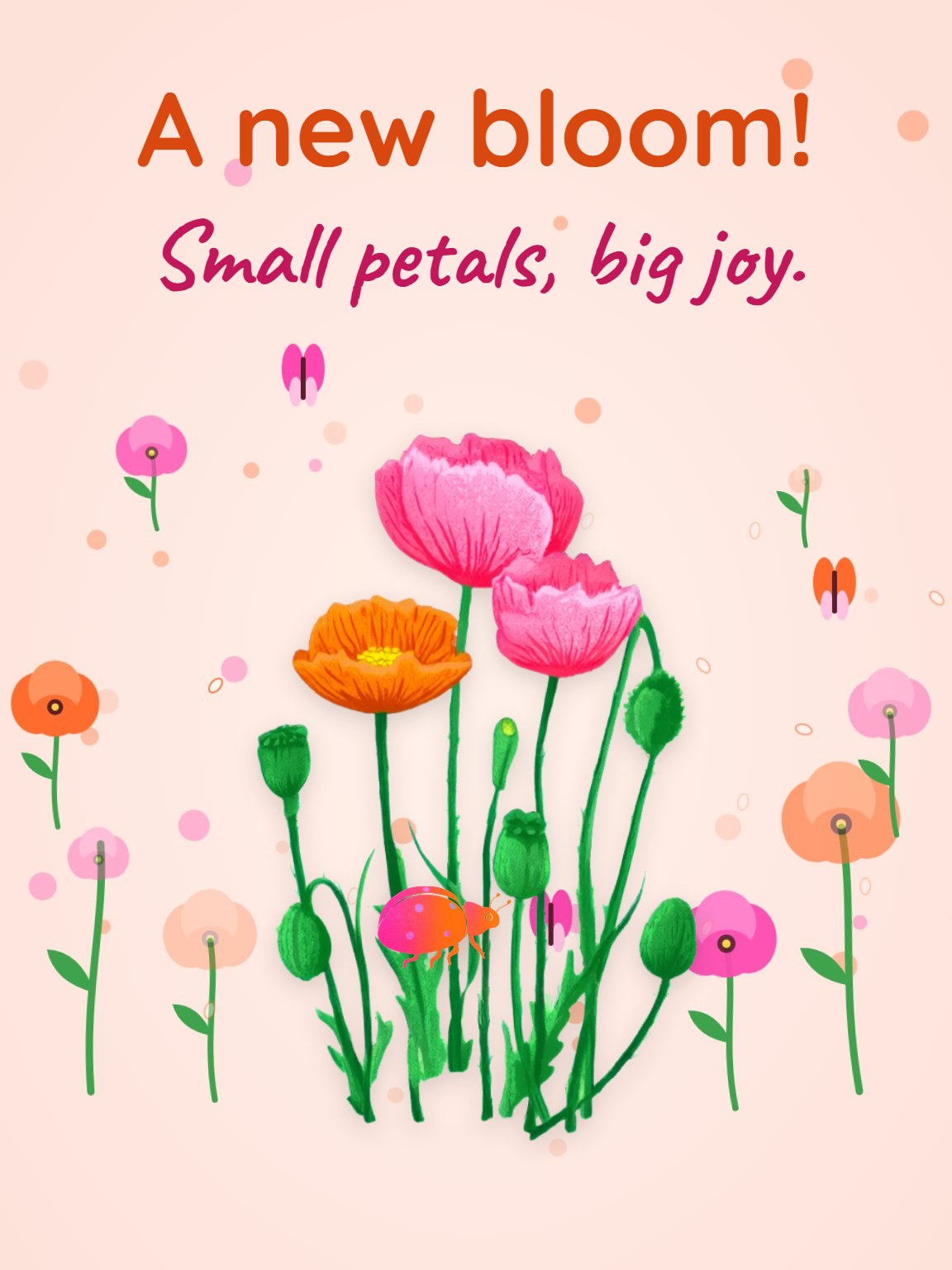 Poppy Field New Baby Girl Card