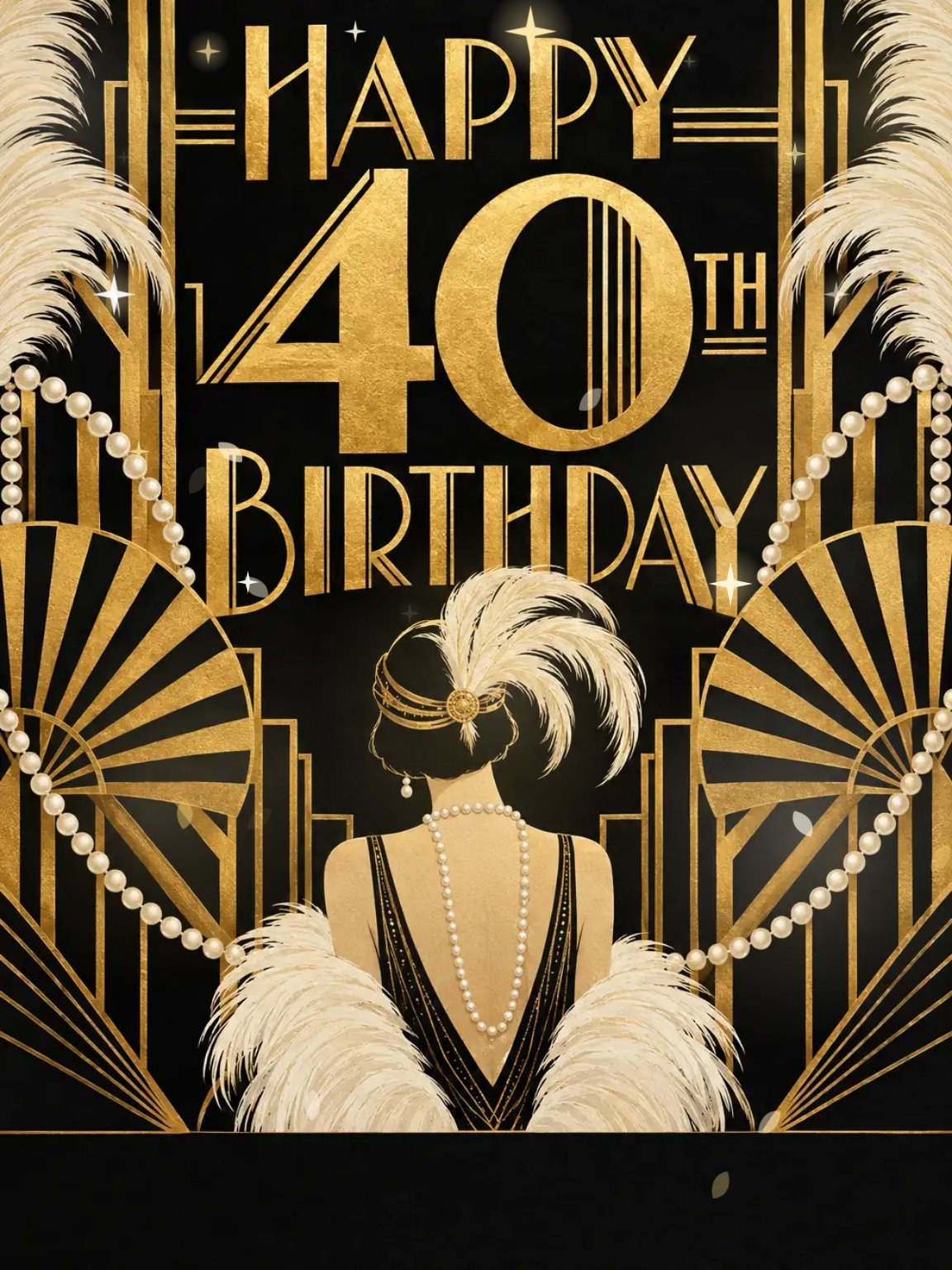 Gatsby Forty Birthday Card
